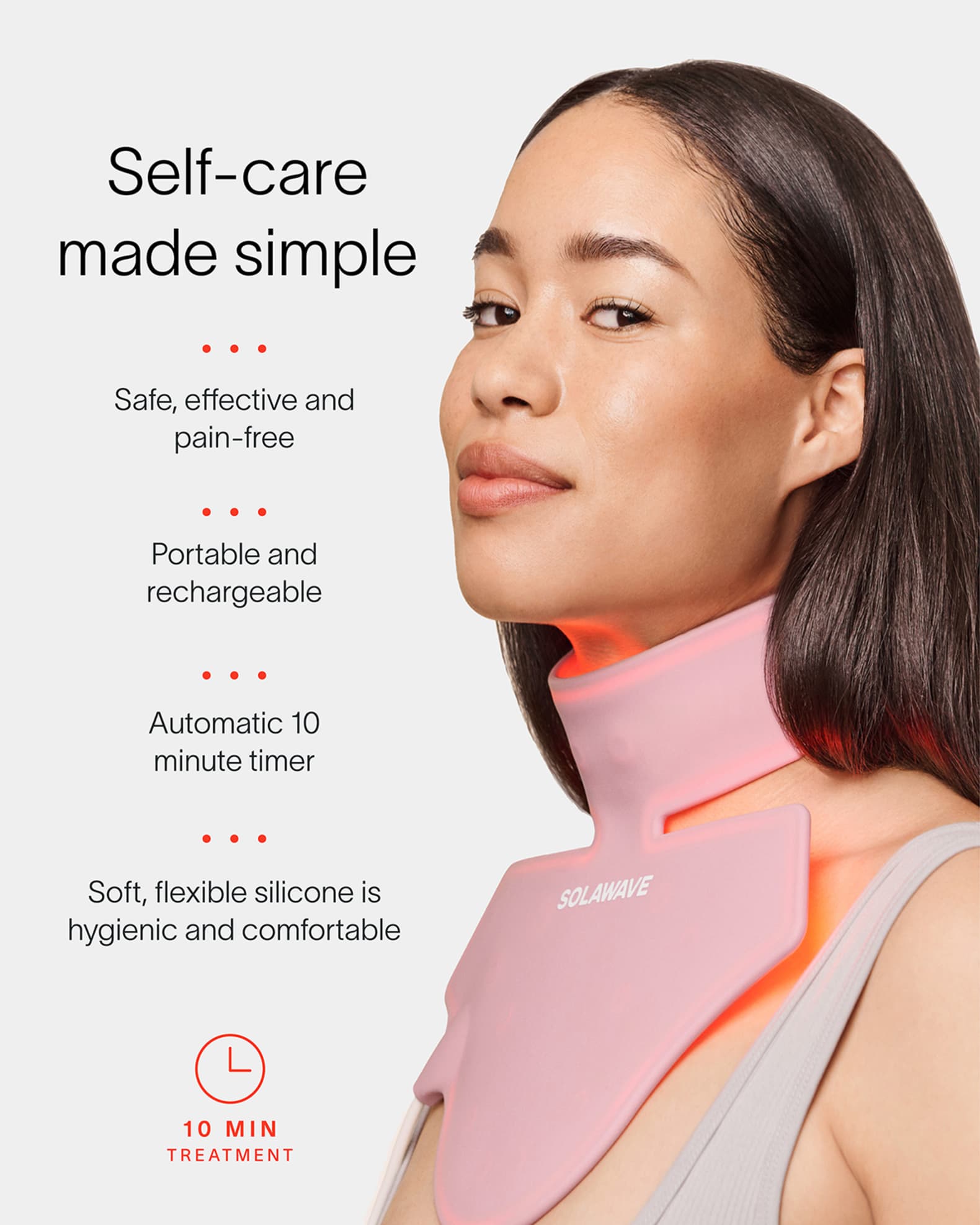 ボディ・フェイスケア SOLAWAVE Neck & Chest Rejuvenating Mask Solawave Releases New Neck and Chest Red Light Therapy Mask: Buy