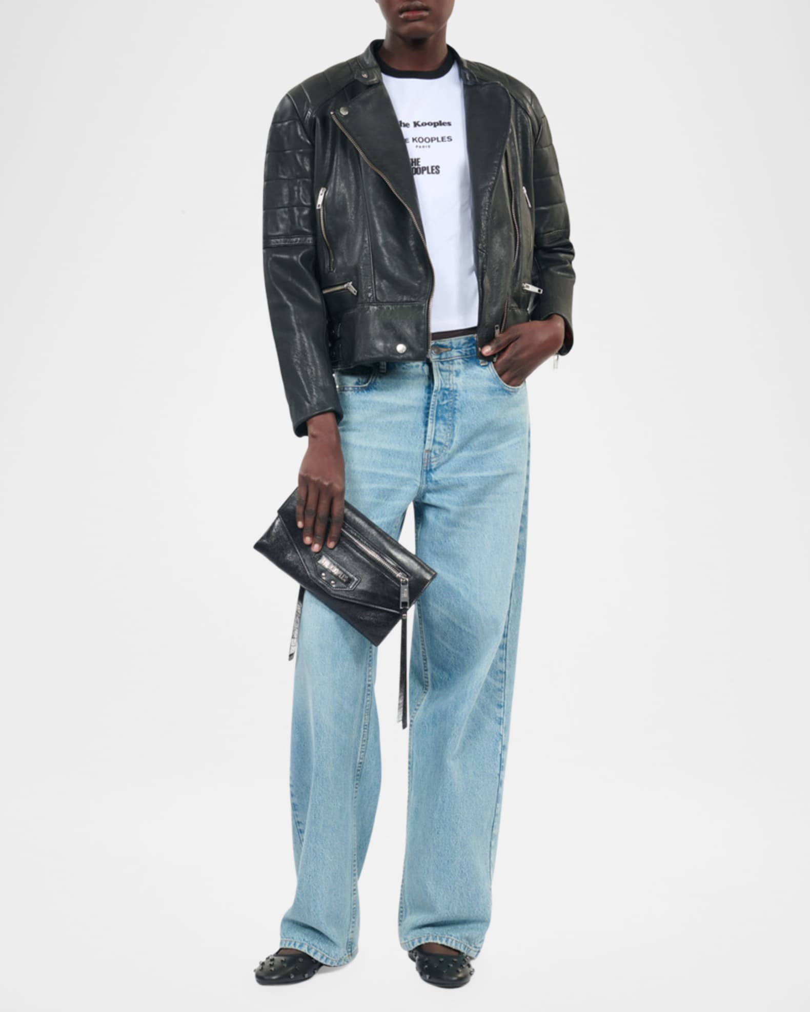 The kooples leather biker jacket discount
