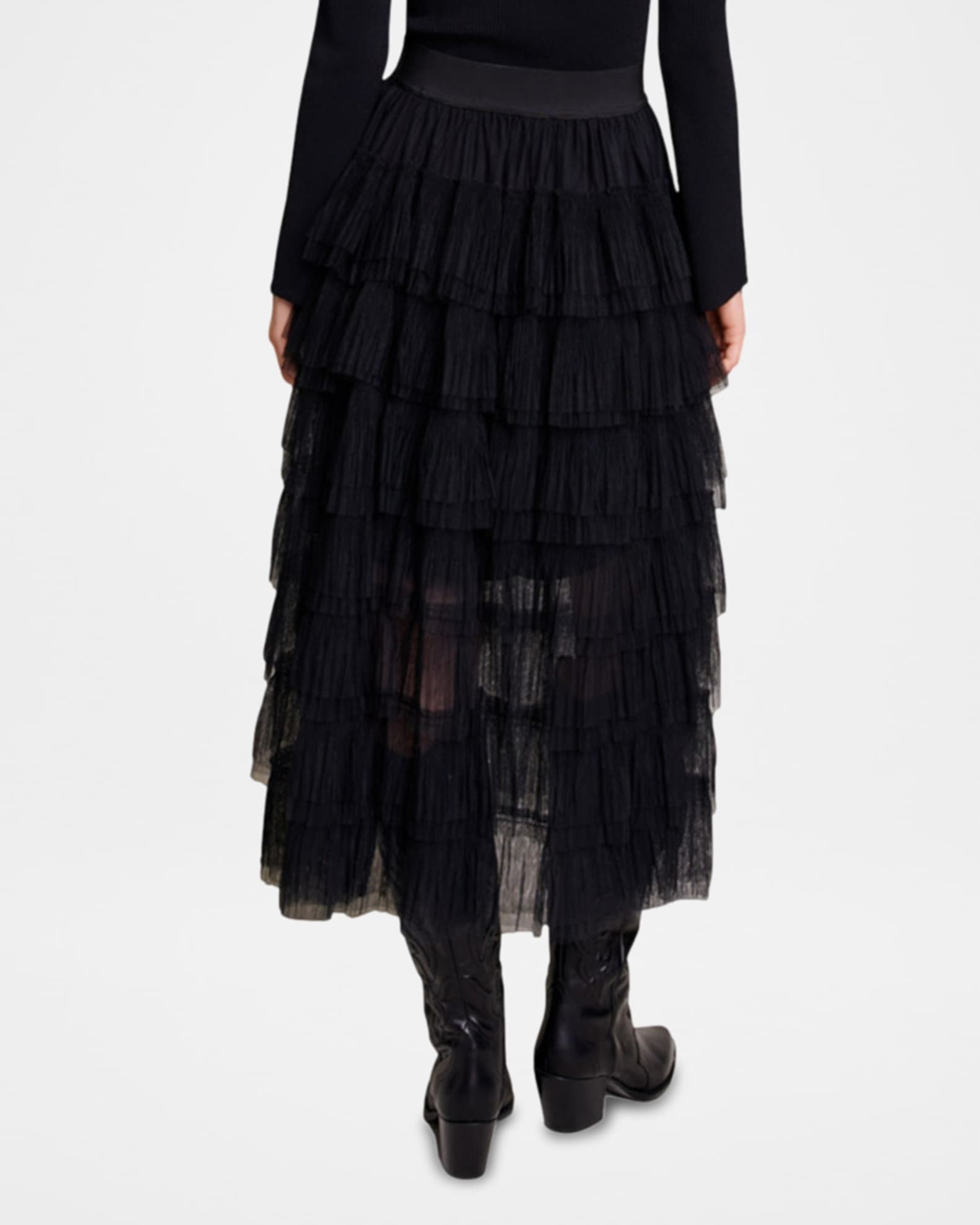 Layered tulle midi skirt best sale