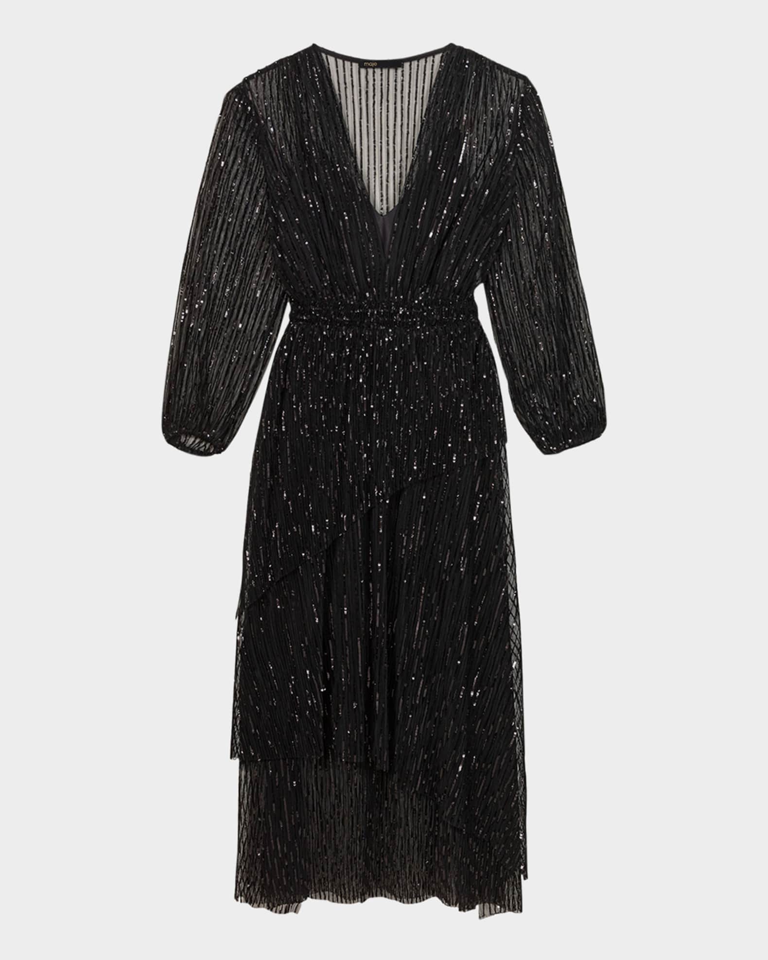 Reota Sequined Asymmetric Midi Dress
