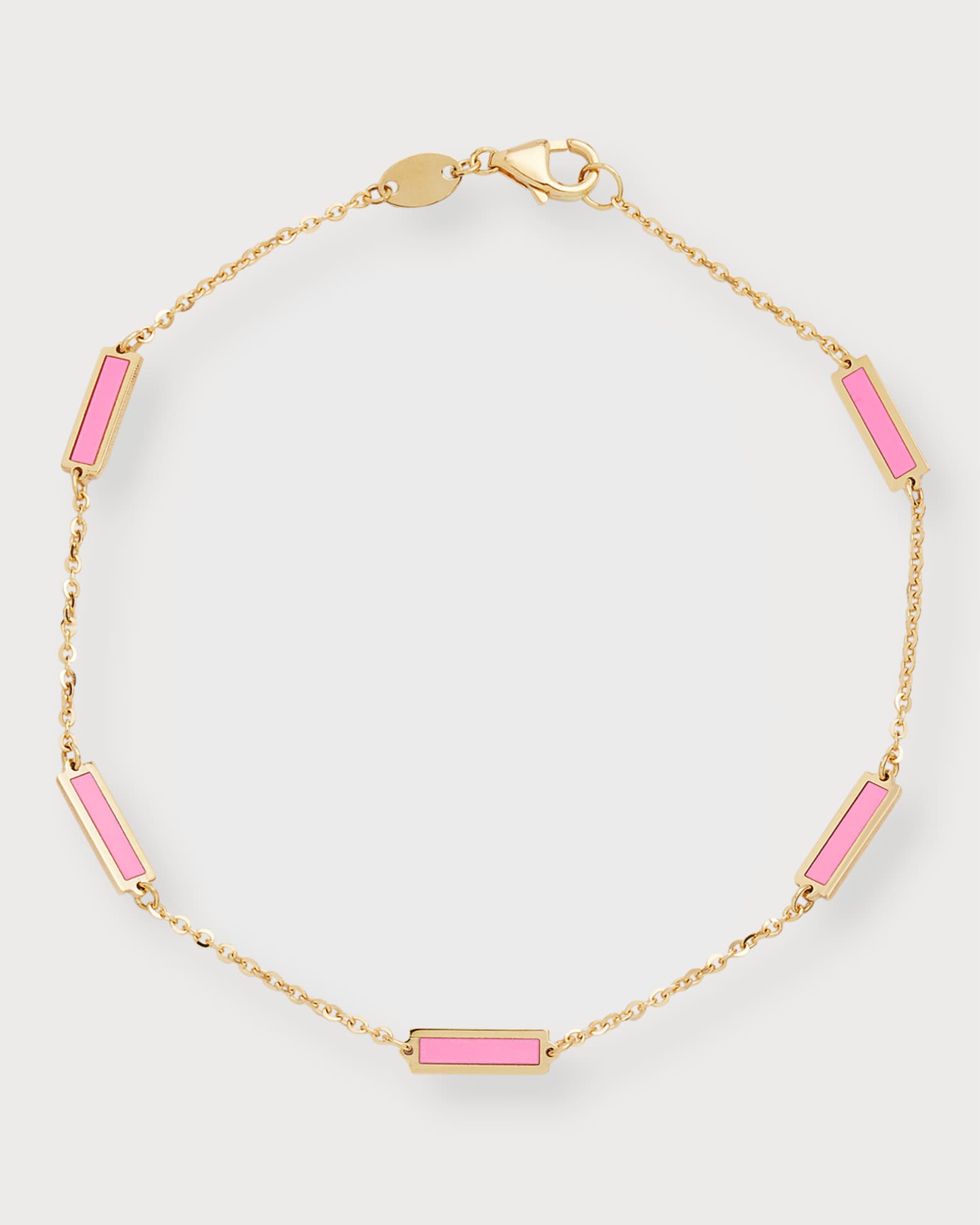 14K Yellow Gold Inlay Station Bracelet 0