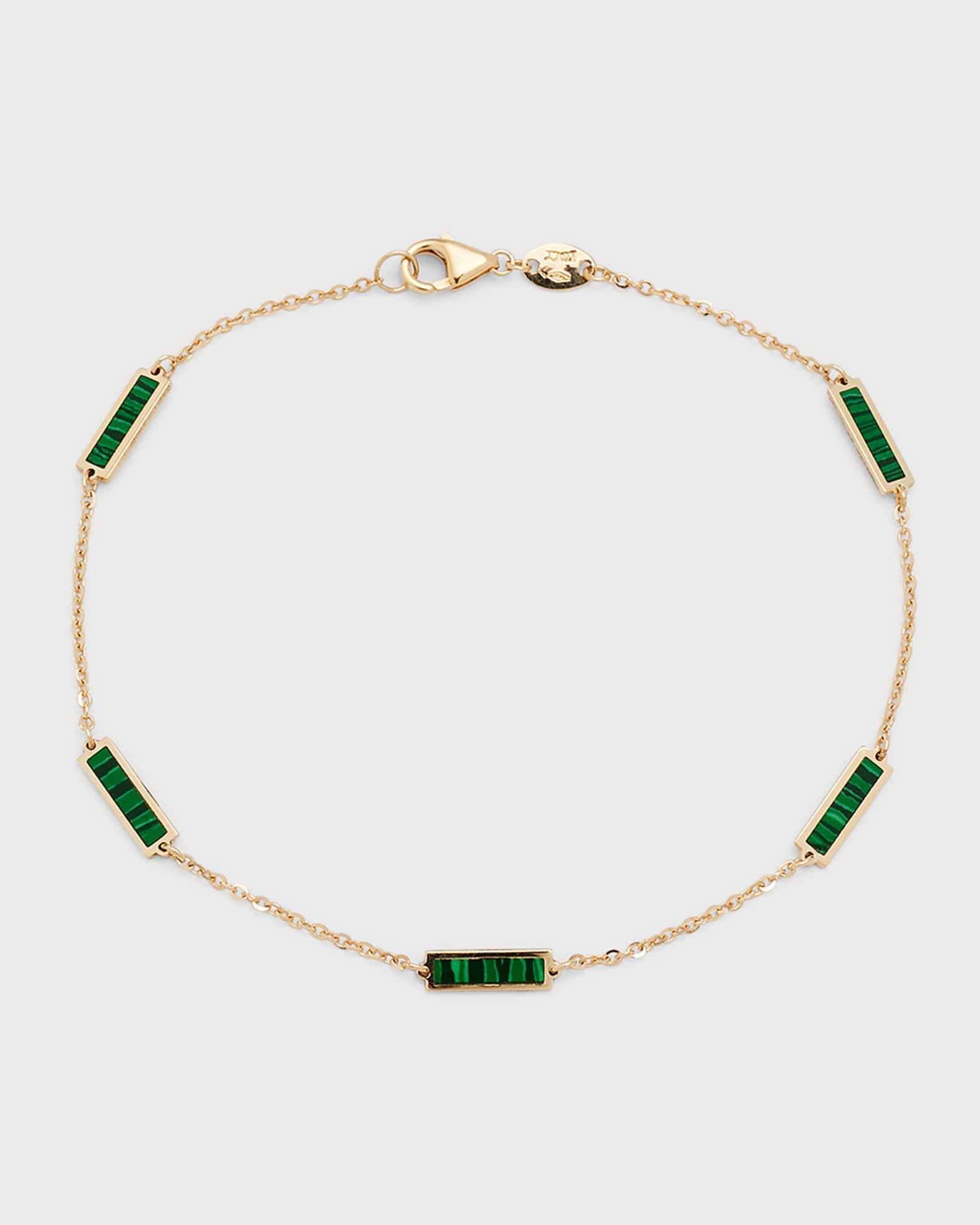 14K Yellow Gold Inlay Station Bracelet 0