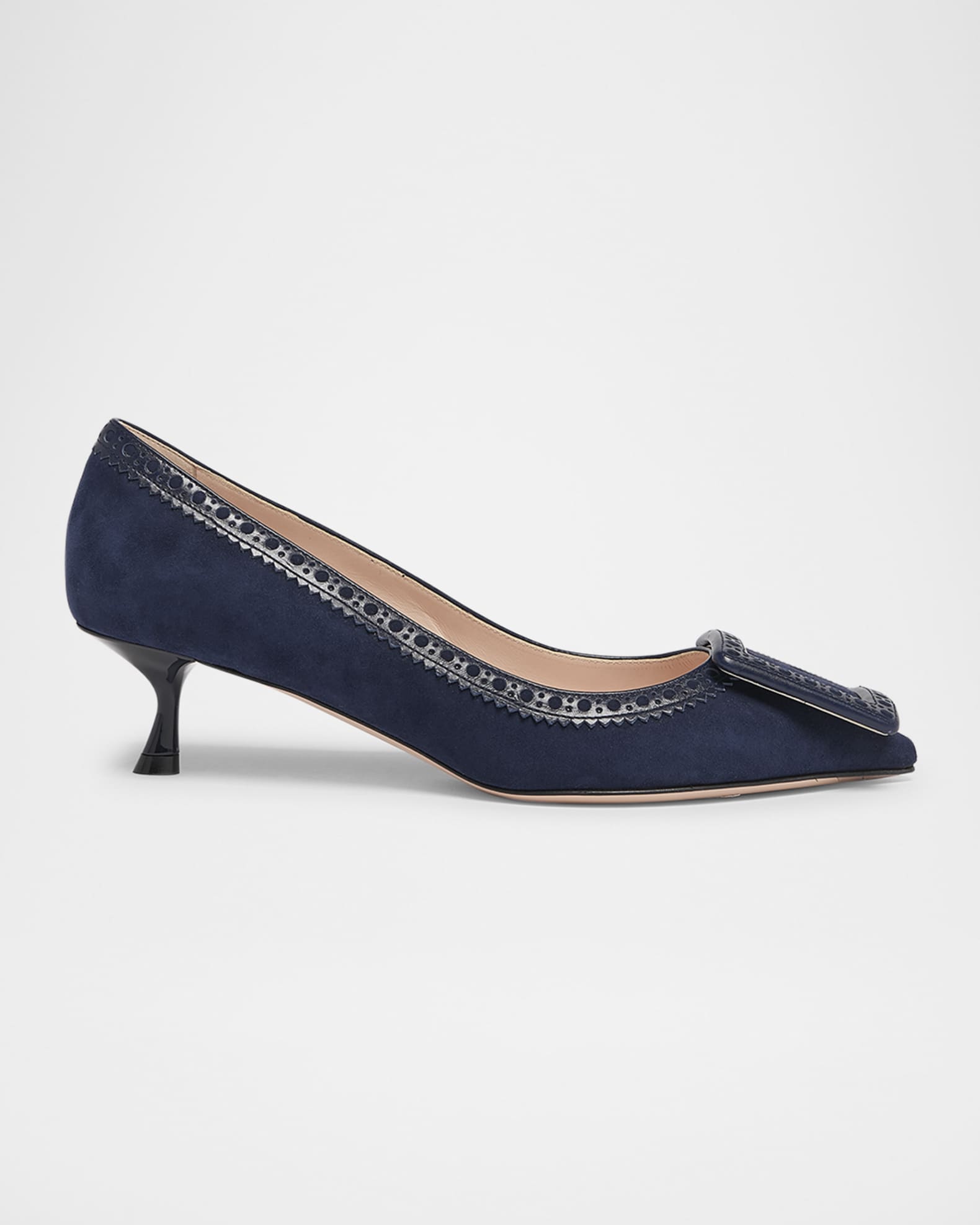 Roger Vivier Viv In The City Mixed Leather Buckle Pumps