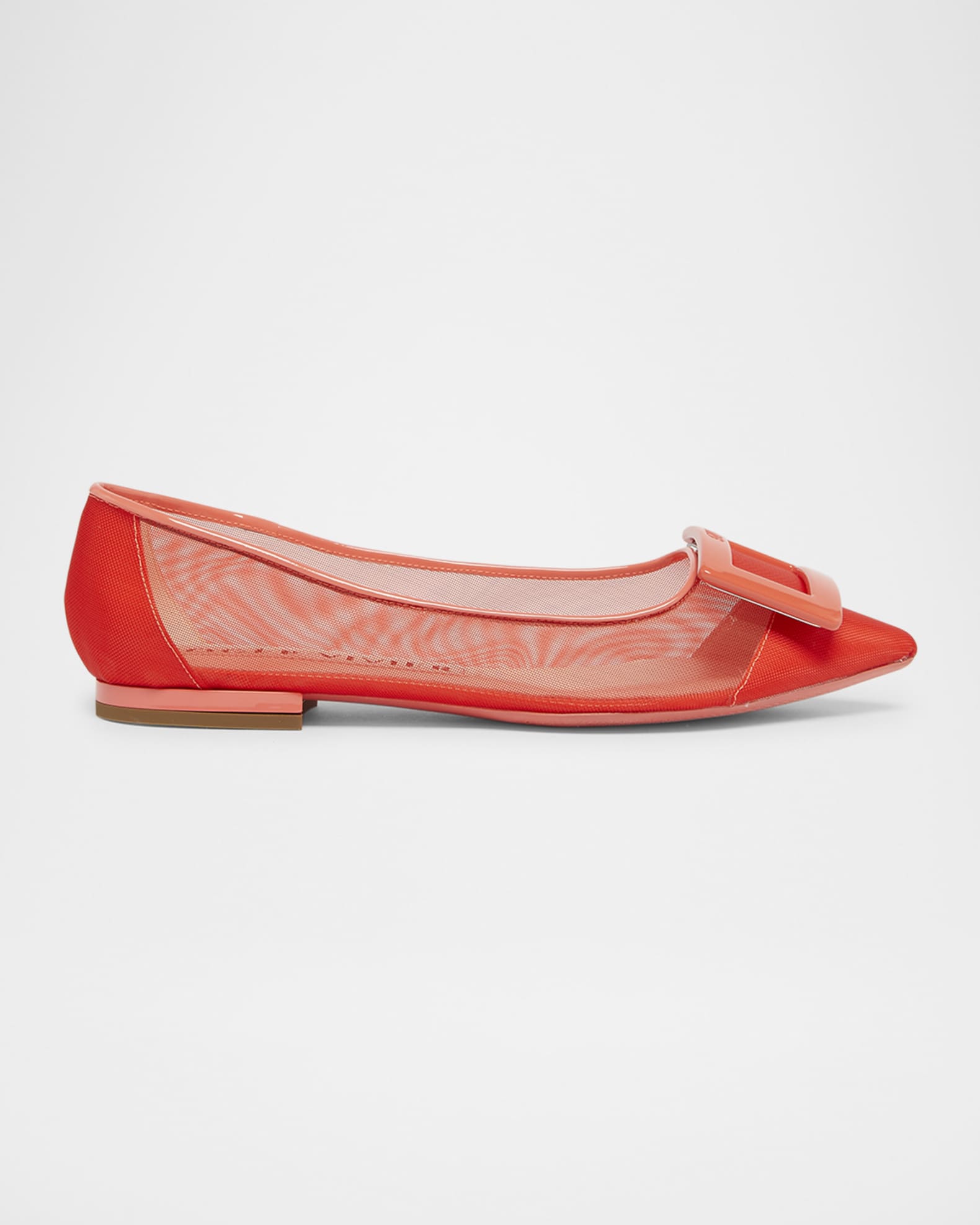 Grommettine Mesh Net Buckle Ballerina Flats 0