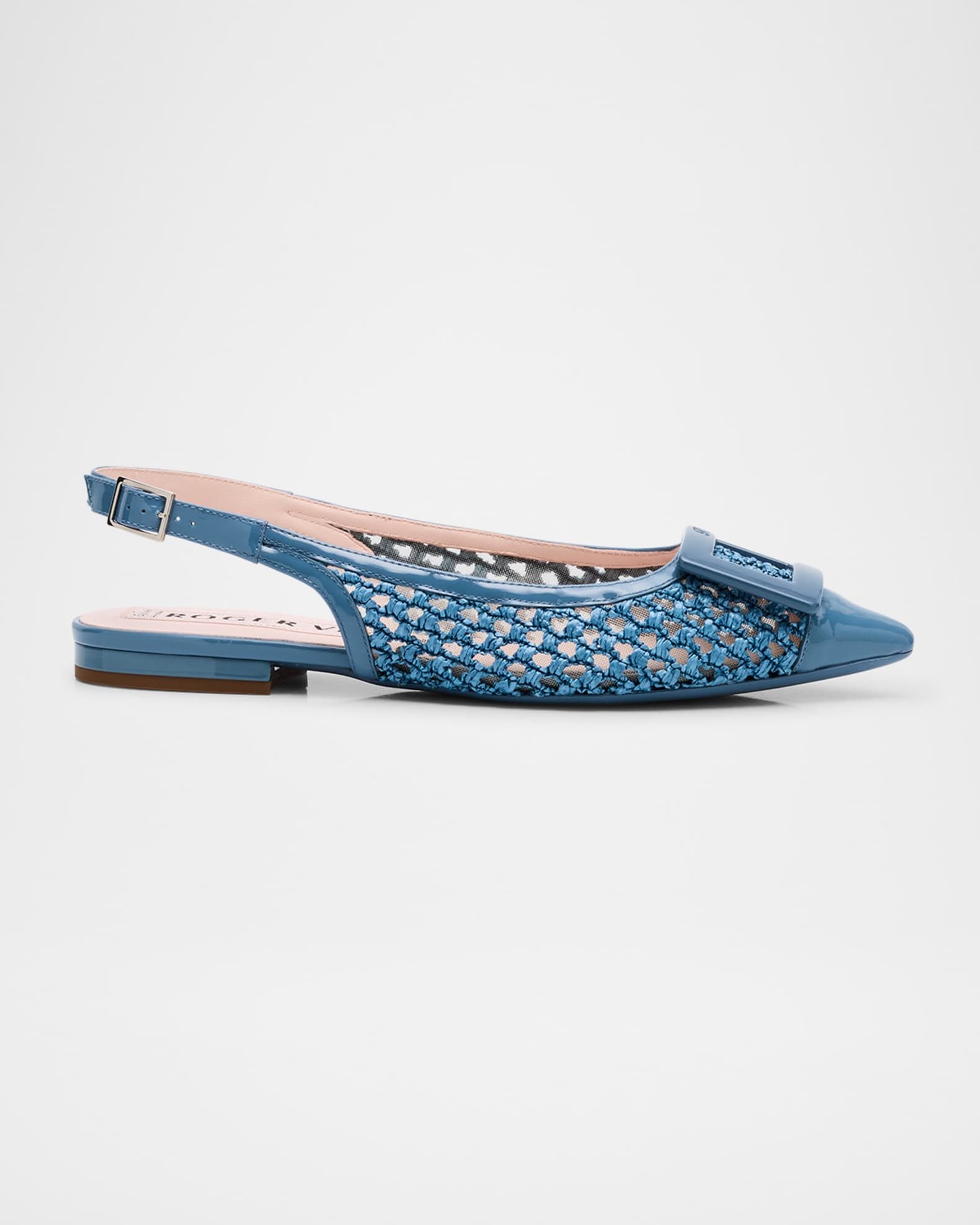 Gommettine Raffia Buckle Slingback Ballerina Flats 0