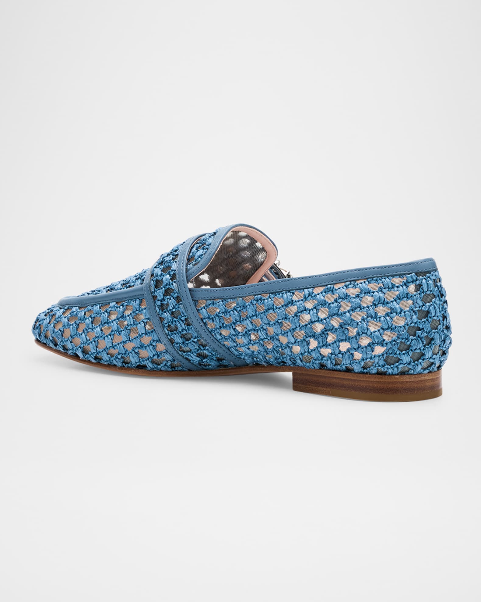 【Roger Vivier】Mini Broche Vivier Buckle ラフィアローファー Roger Vivier Women Mini Broche Vivier Buckle Loafers in