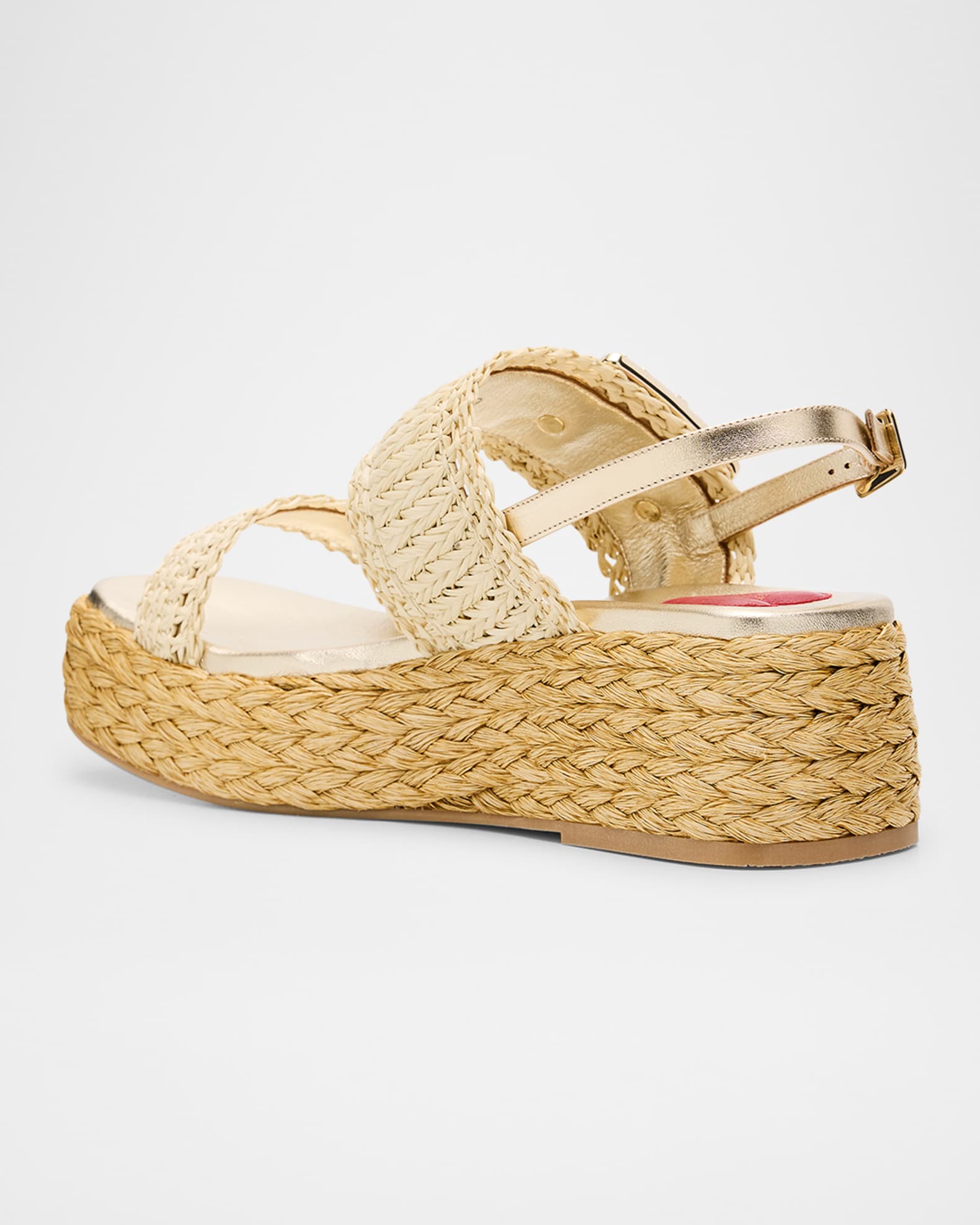 【Roger Vivier】SS25 Summer Strass-Buckle ラフィアサンダル Roger Vivier Strass-Buckle Raffia Platform Sandals