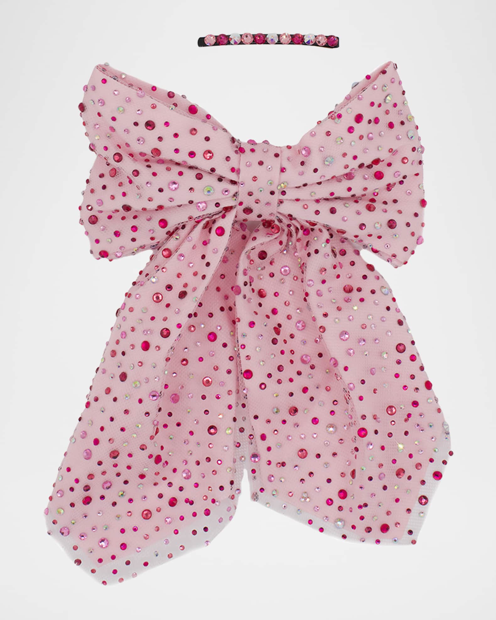 Girl’s Crystalized Large Bow and Barret Set 0