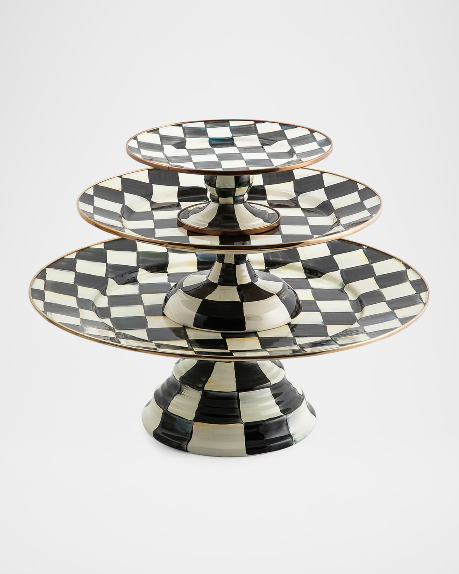 Small Courtly Check Pedestal Platter 1