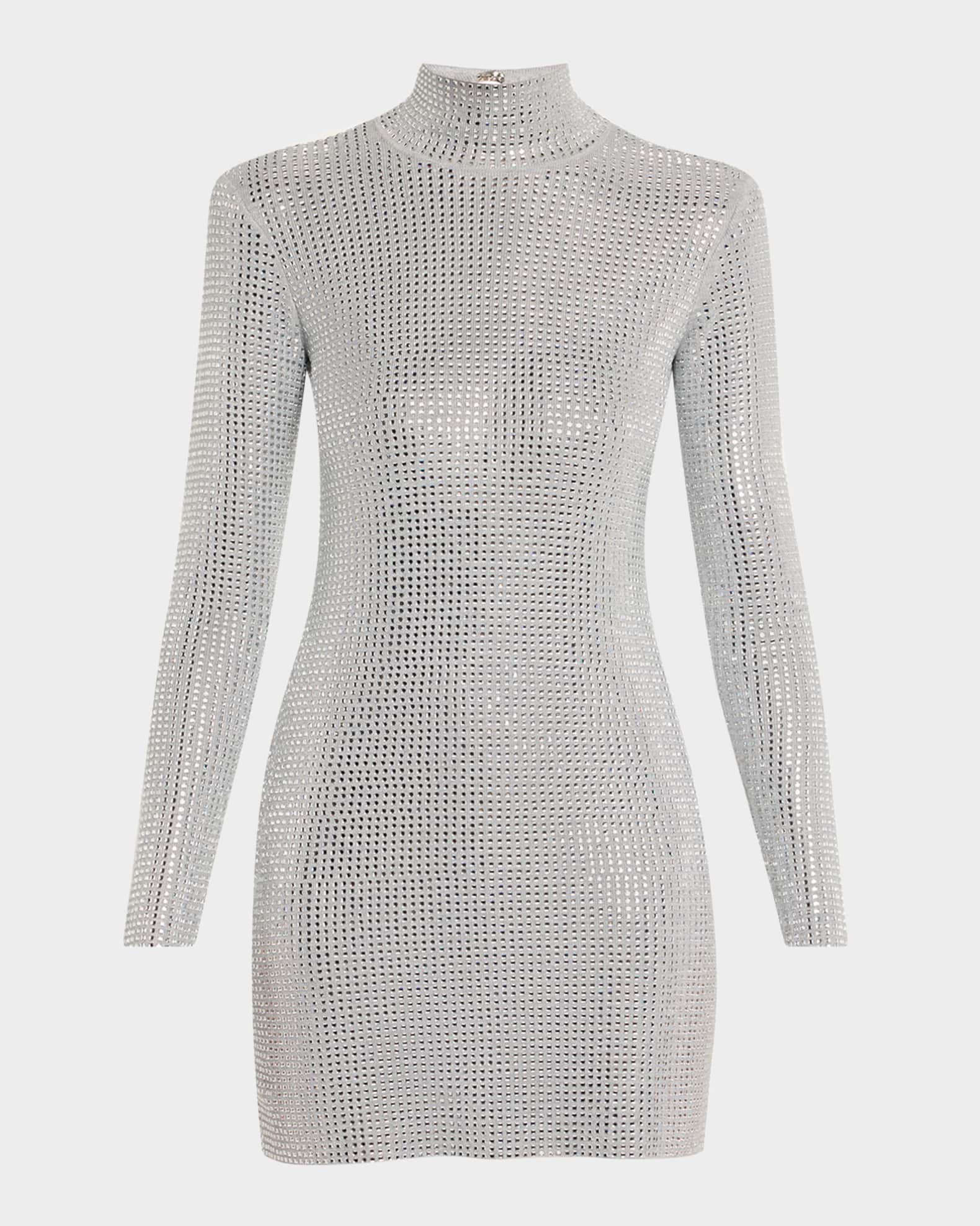 Aisling Embellished Mock-Neck Mini Dress 0