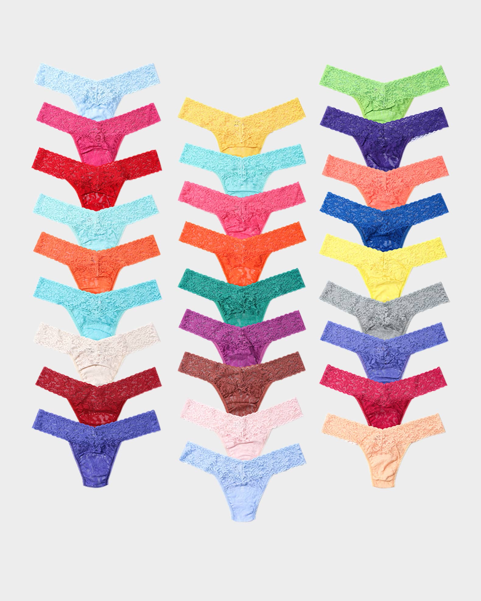 x Pantone Original-Rise Lace Thongs, 27-Pack 0