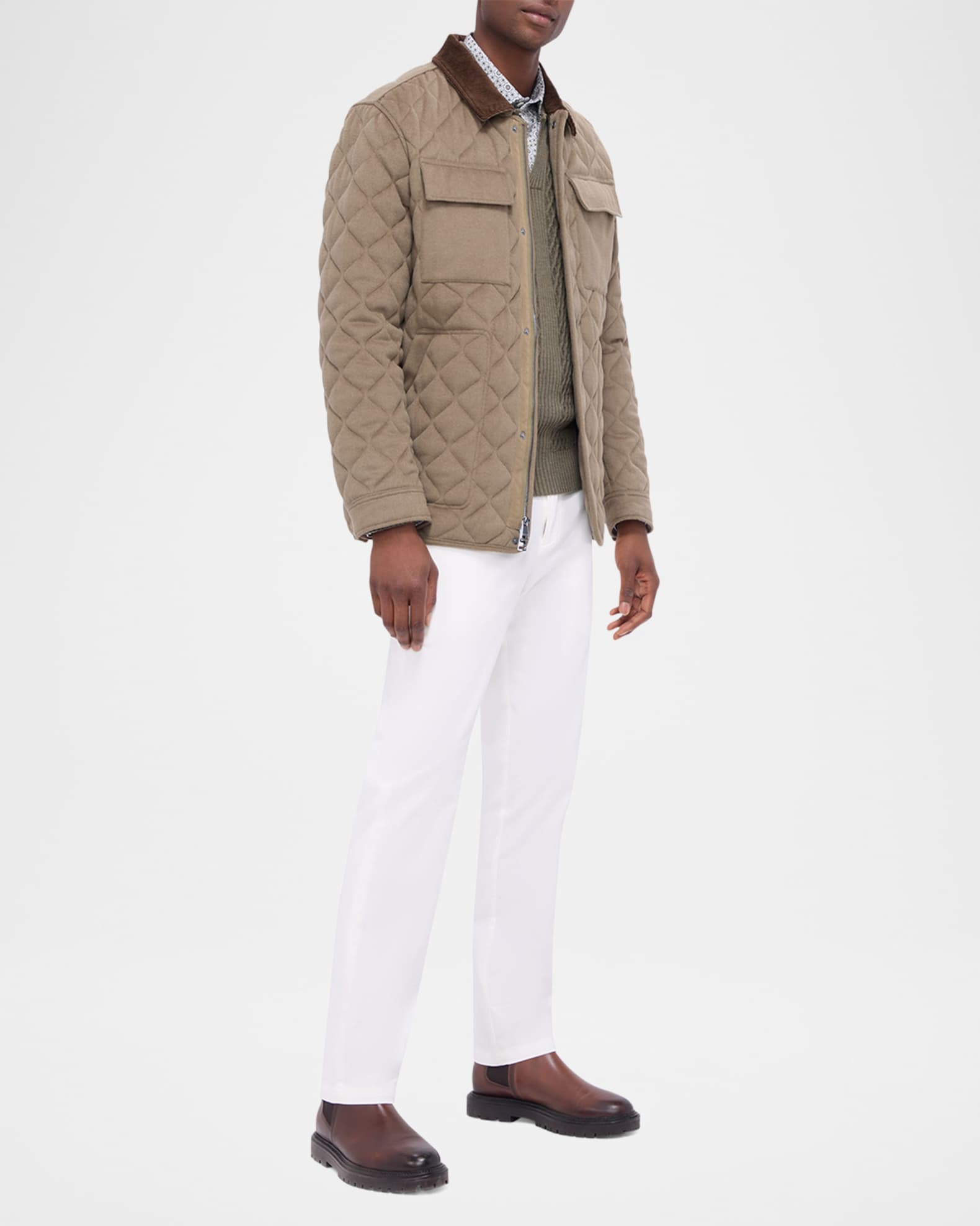 Men's Concealed-Zip Quilted Jacket 1