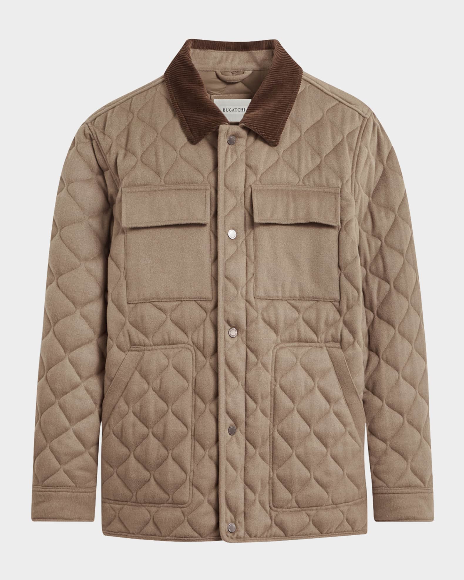 Men's Concealed-Zip Quilted Jacket 0