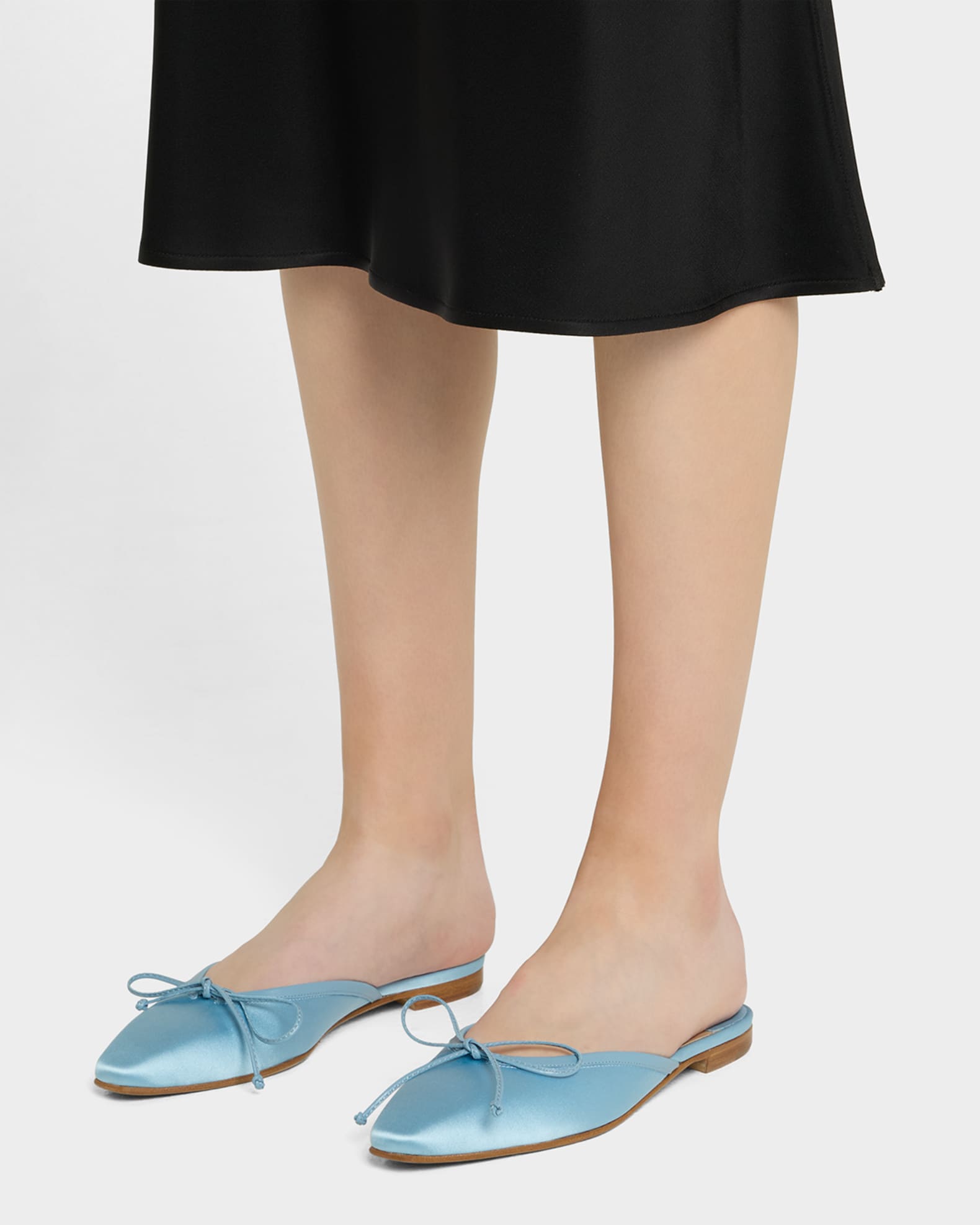 Satin Bow Ballerina Flats 1