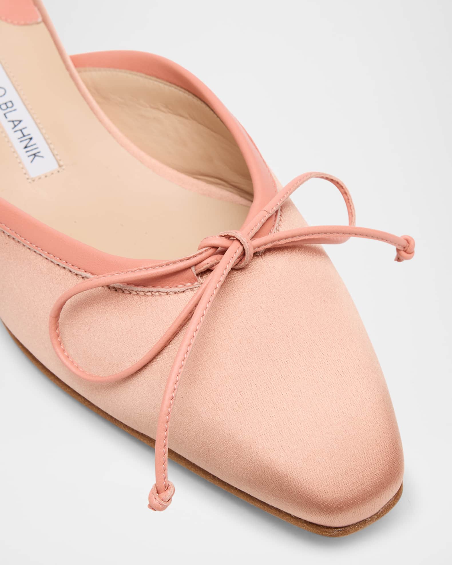 Manolo Blahnik Satin Bow Ballerina Flats | Neiman Marcus