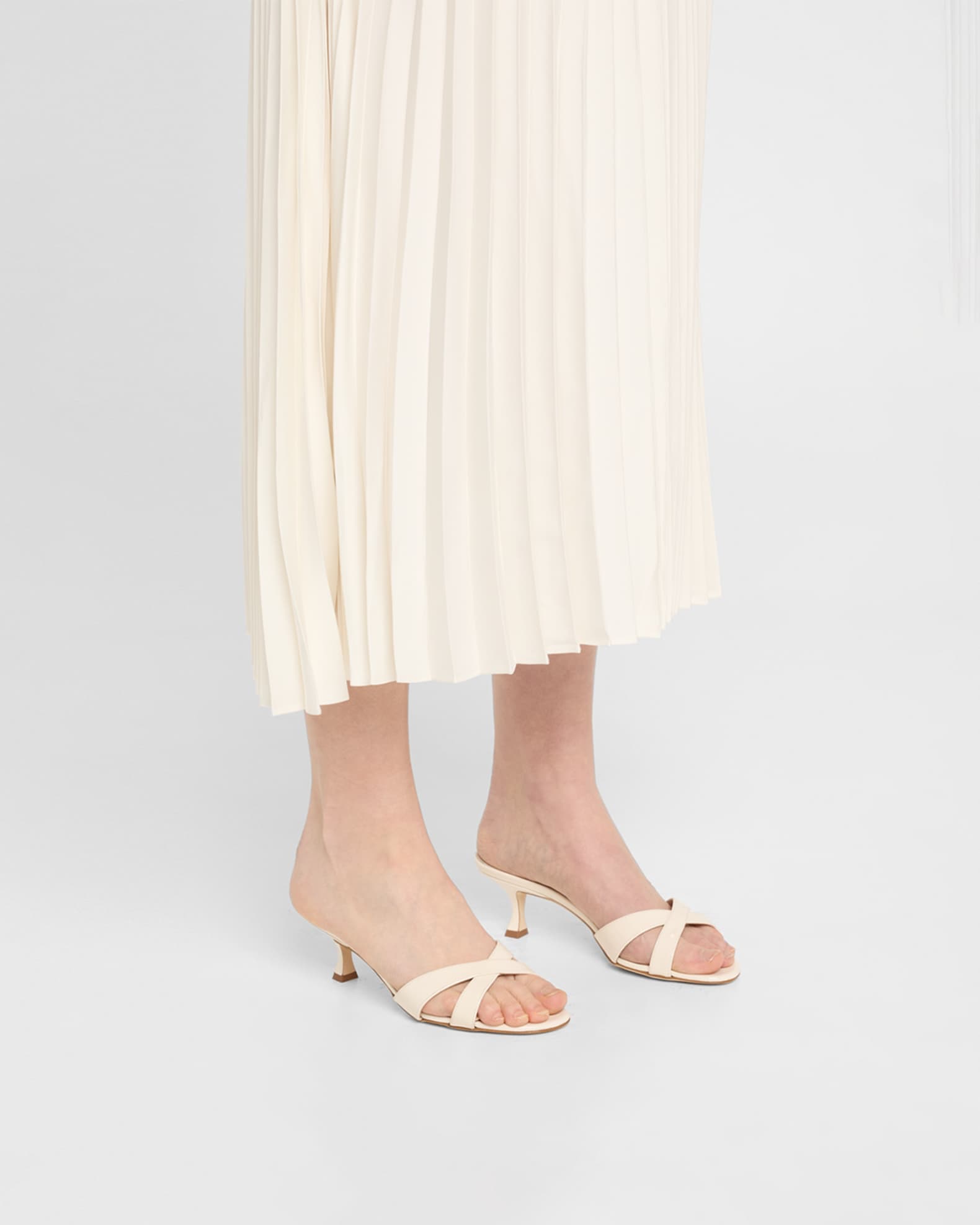 Patent Leather Crisscross Slide Sandals 1
