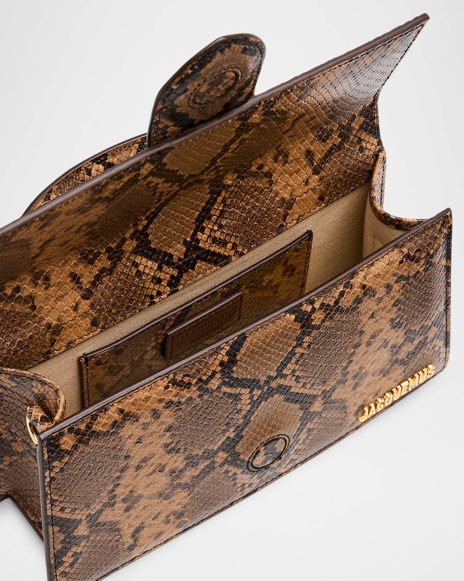 Jacquemus Le Grand Bambino Snakeskin-Print Crossbody Bag Jacquemus Le Grand Bambino Snakeskin-Print Crossbody Bag