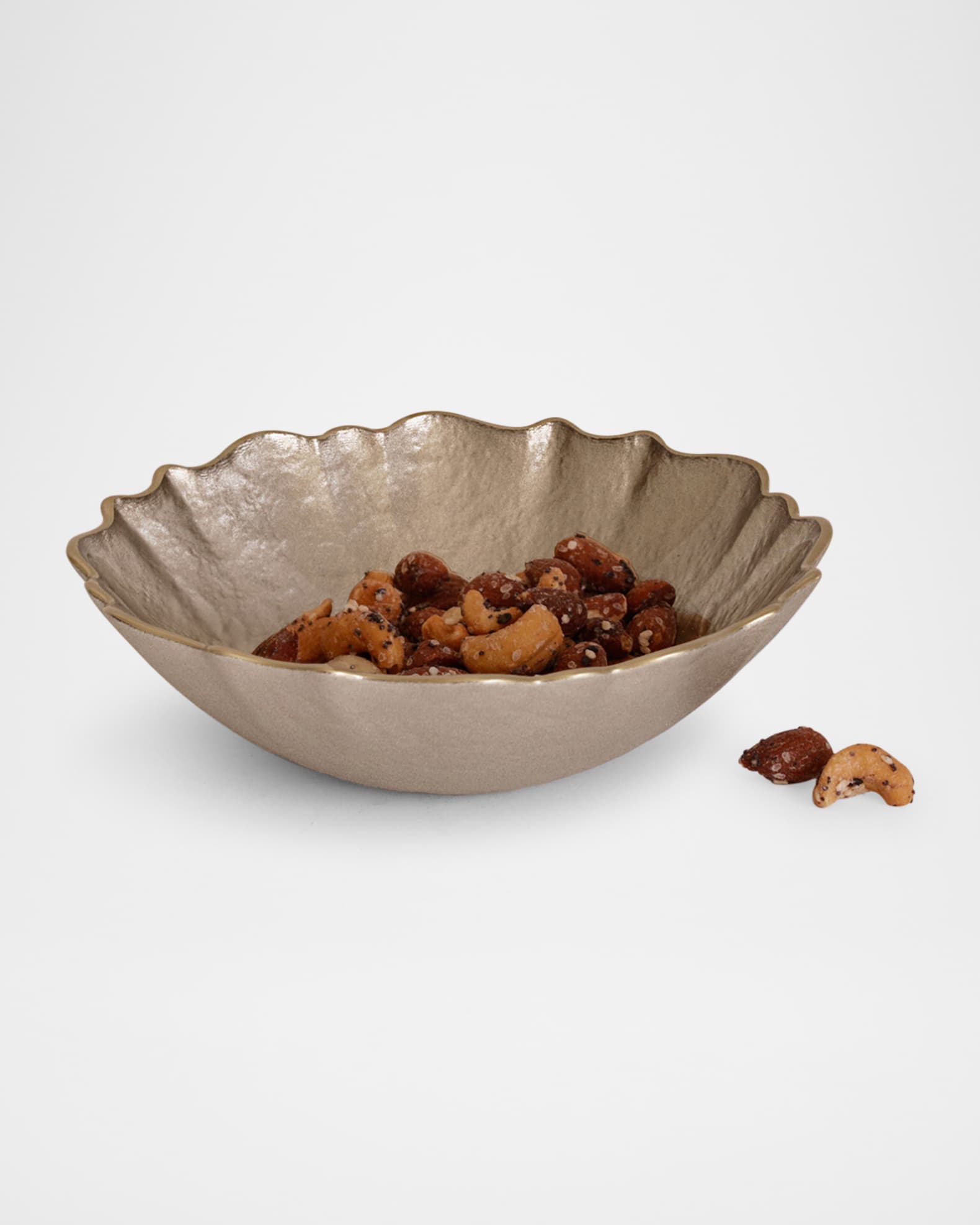 Small Round Bowl, Taupe/Gold 0