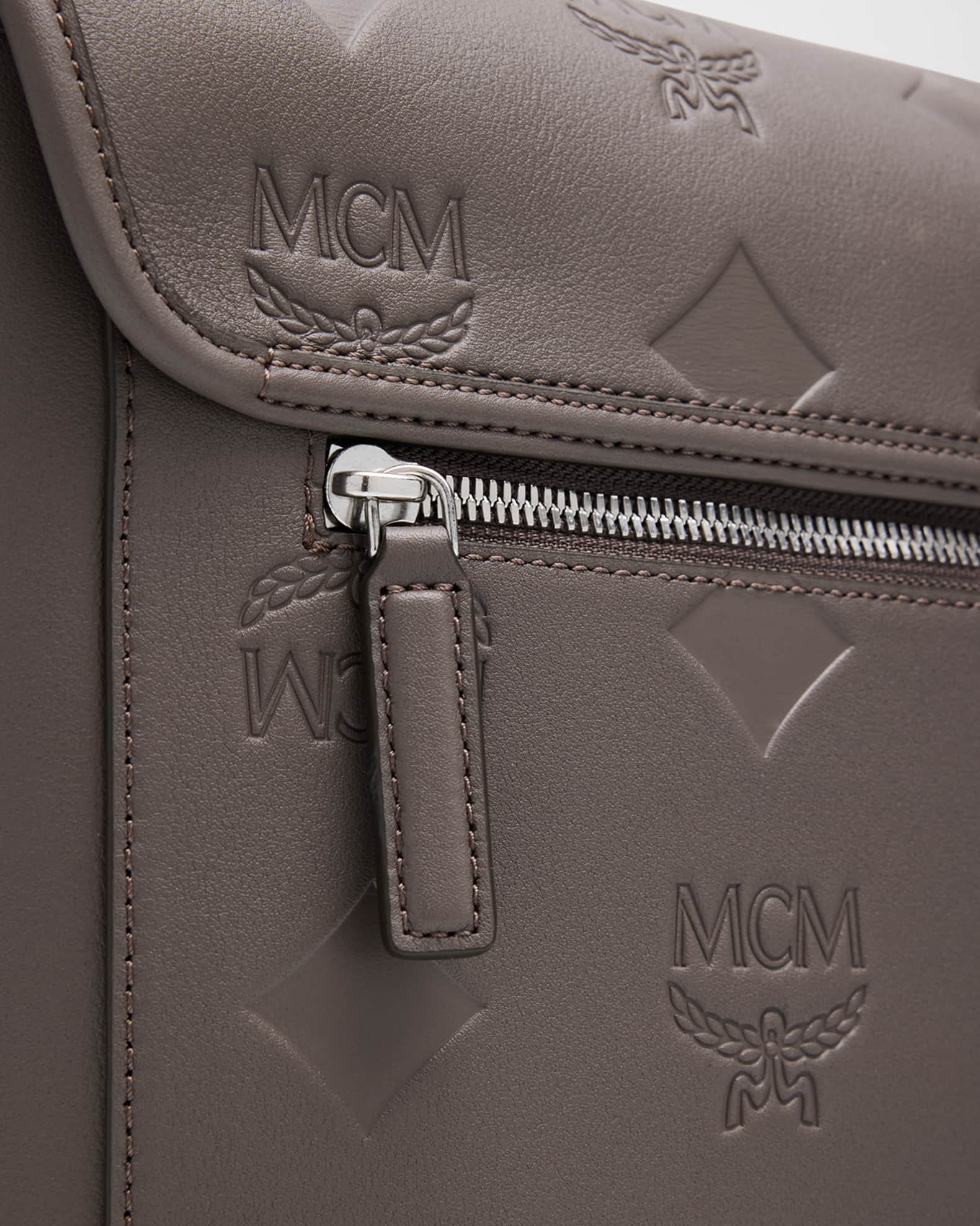 MCM Men #39 s Aren Monogram Leather Crossbody Bag Neiman Marcus