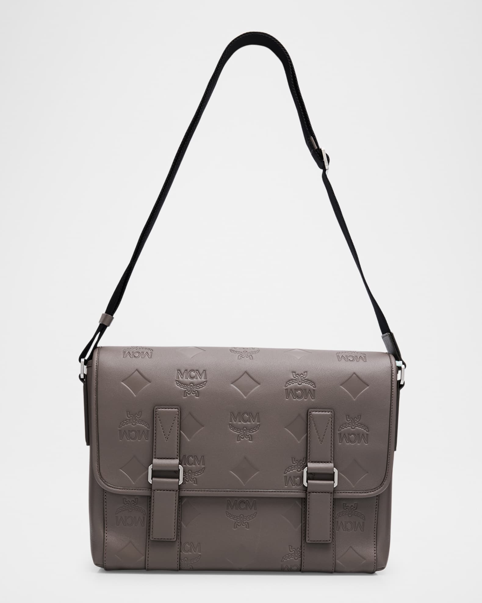 Men's Aren Monogram Leather Crossbody Bag 0