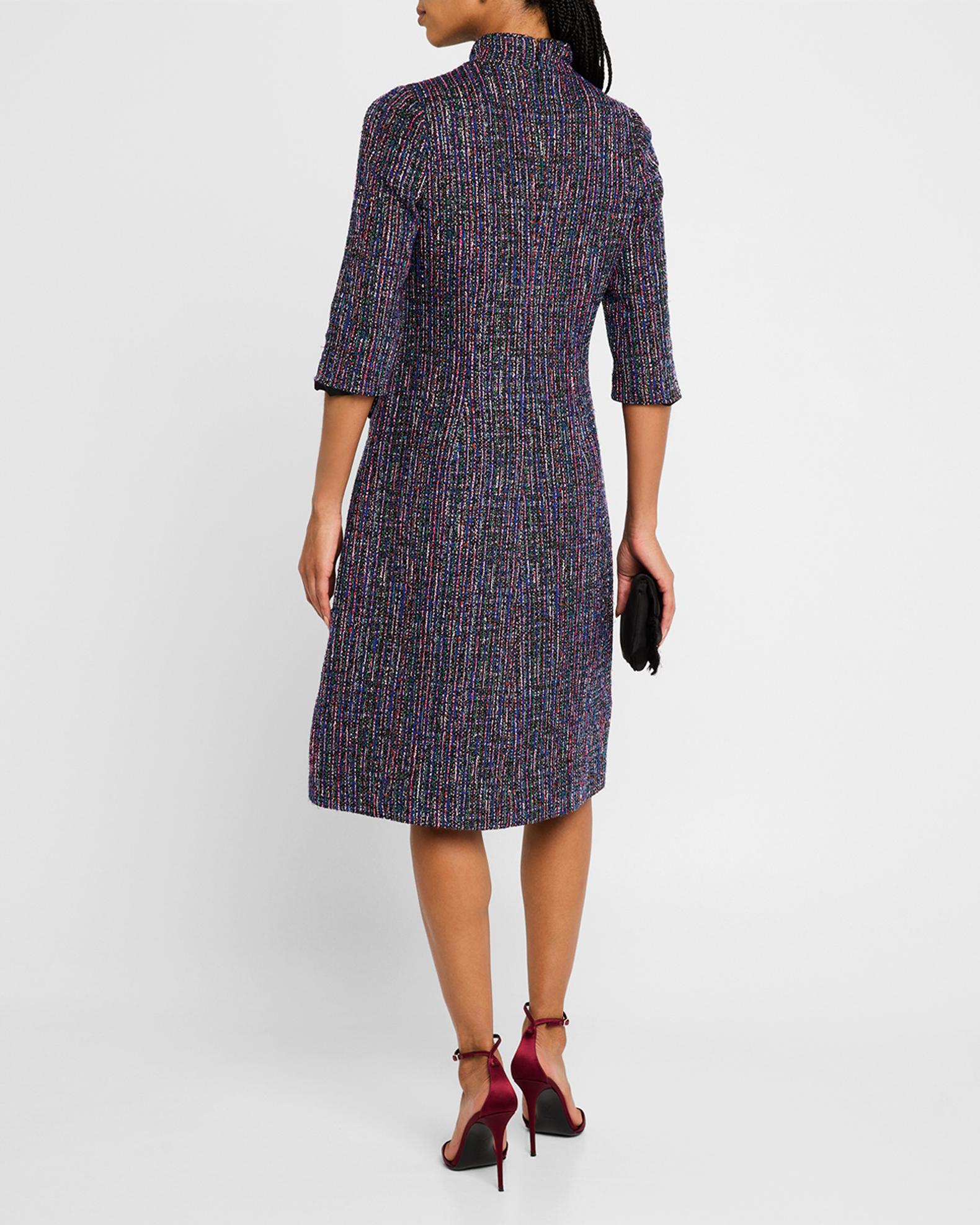 Put a Bow On It Metallic Tweed Dress