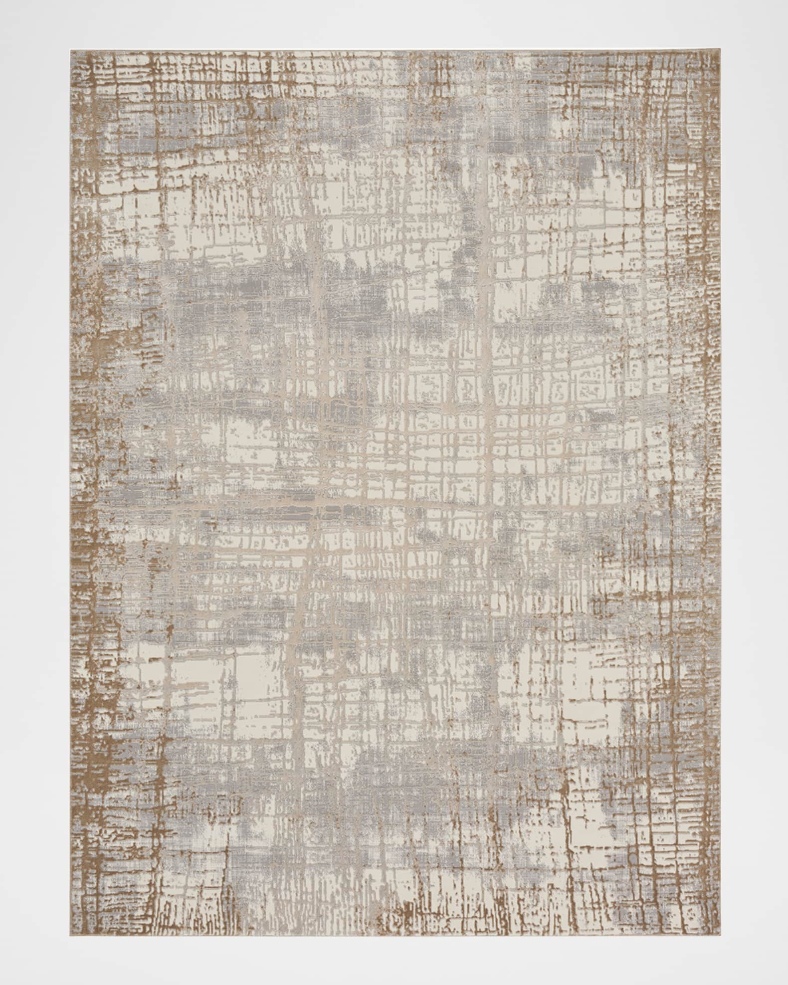 Rush Blue/Beige Power-Loomed Rug | Neiman Marcus