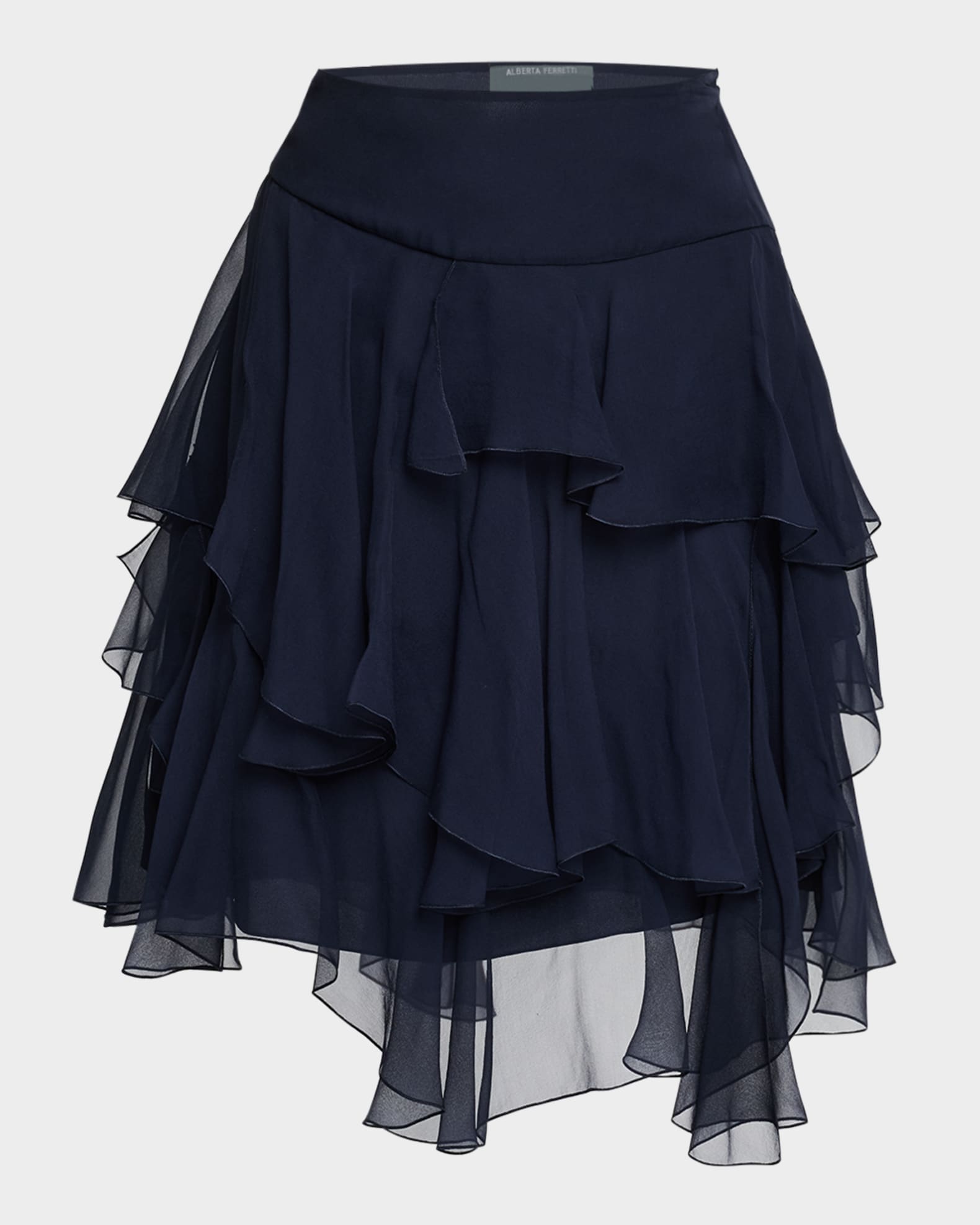 Asymmetric Ruffled Mini Skirt main image 1