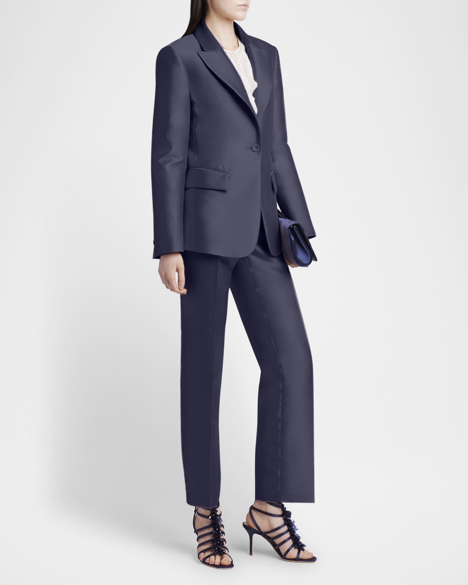 Single-Breasted Silk Jacket 1