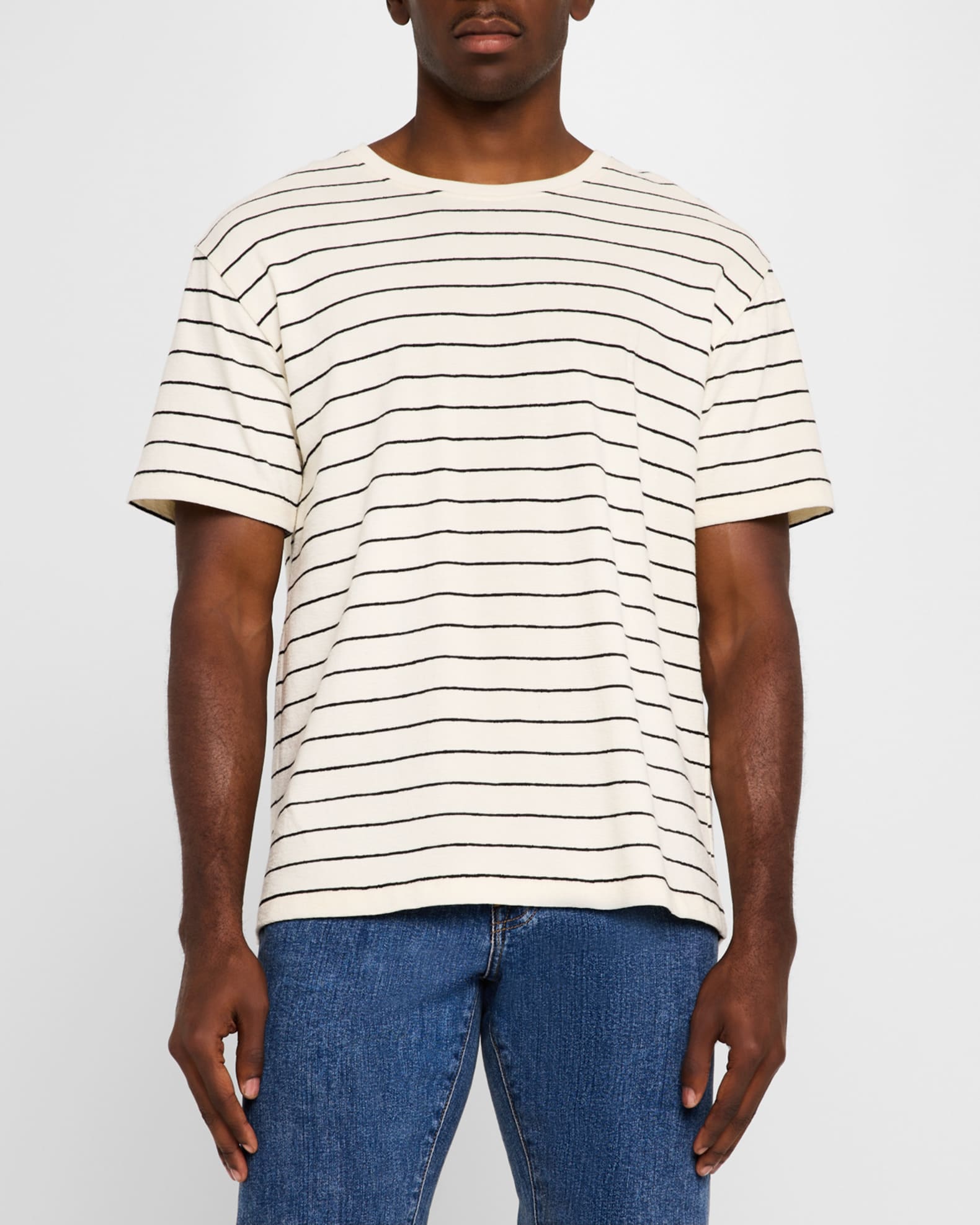 Tシャツ・カットソー COVERNAT Gradient striped t-shirt beige FRAME Men's Relaxed Stripe T-Shirt | Neiman Marcus