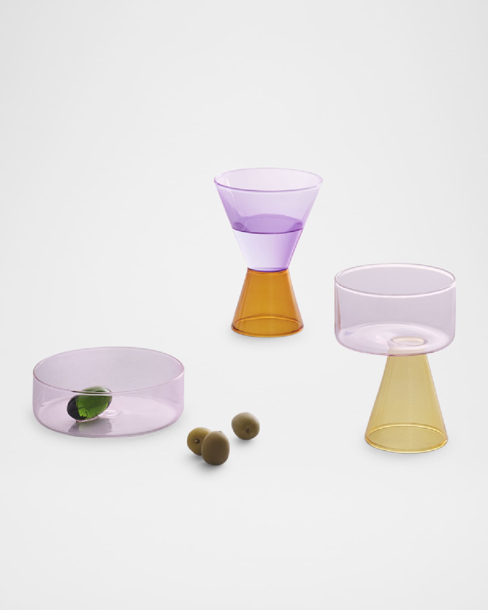 Travasi Amber and Lilac Glass, 8.5 oz. 1