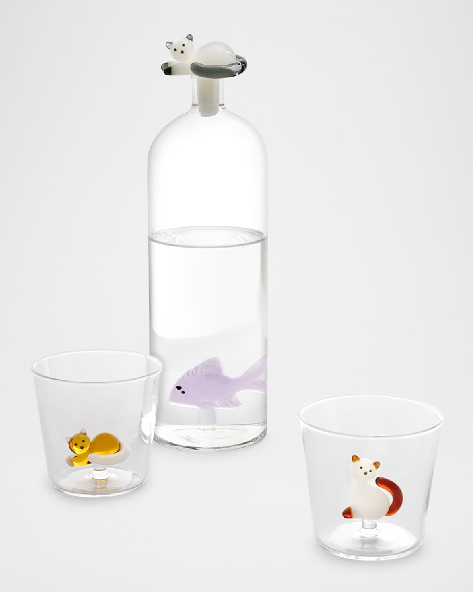 Tabby Cat Fish and Cat Jug, 81 oz. 1