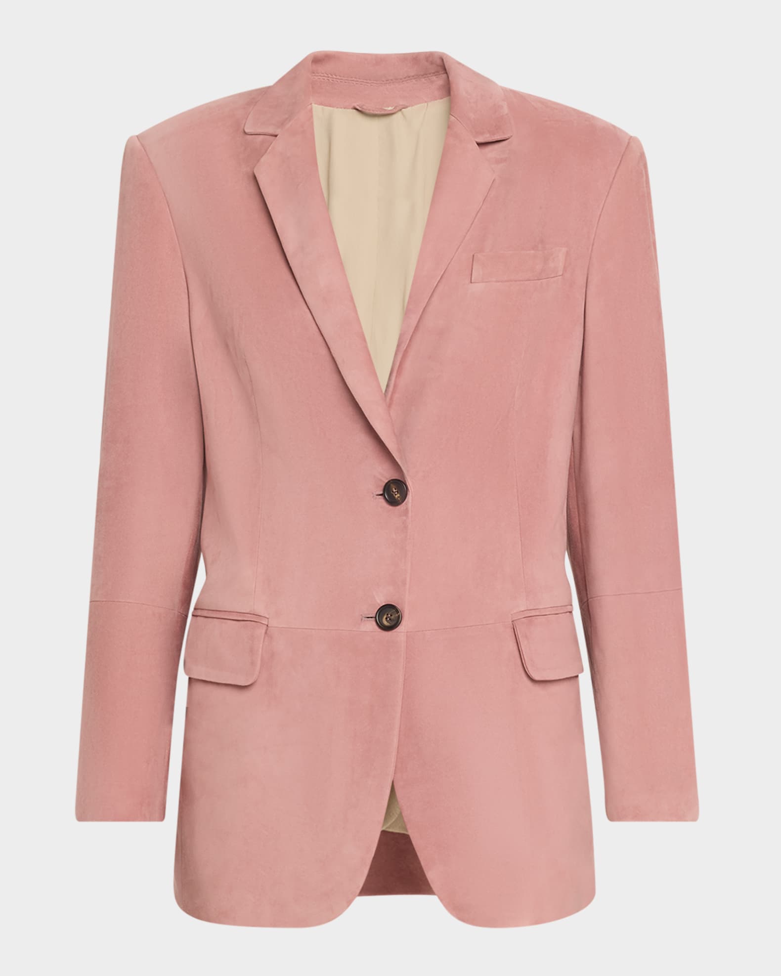 Suede Single-Breasted Blazer 0