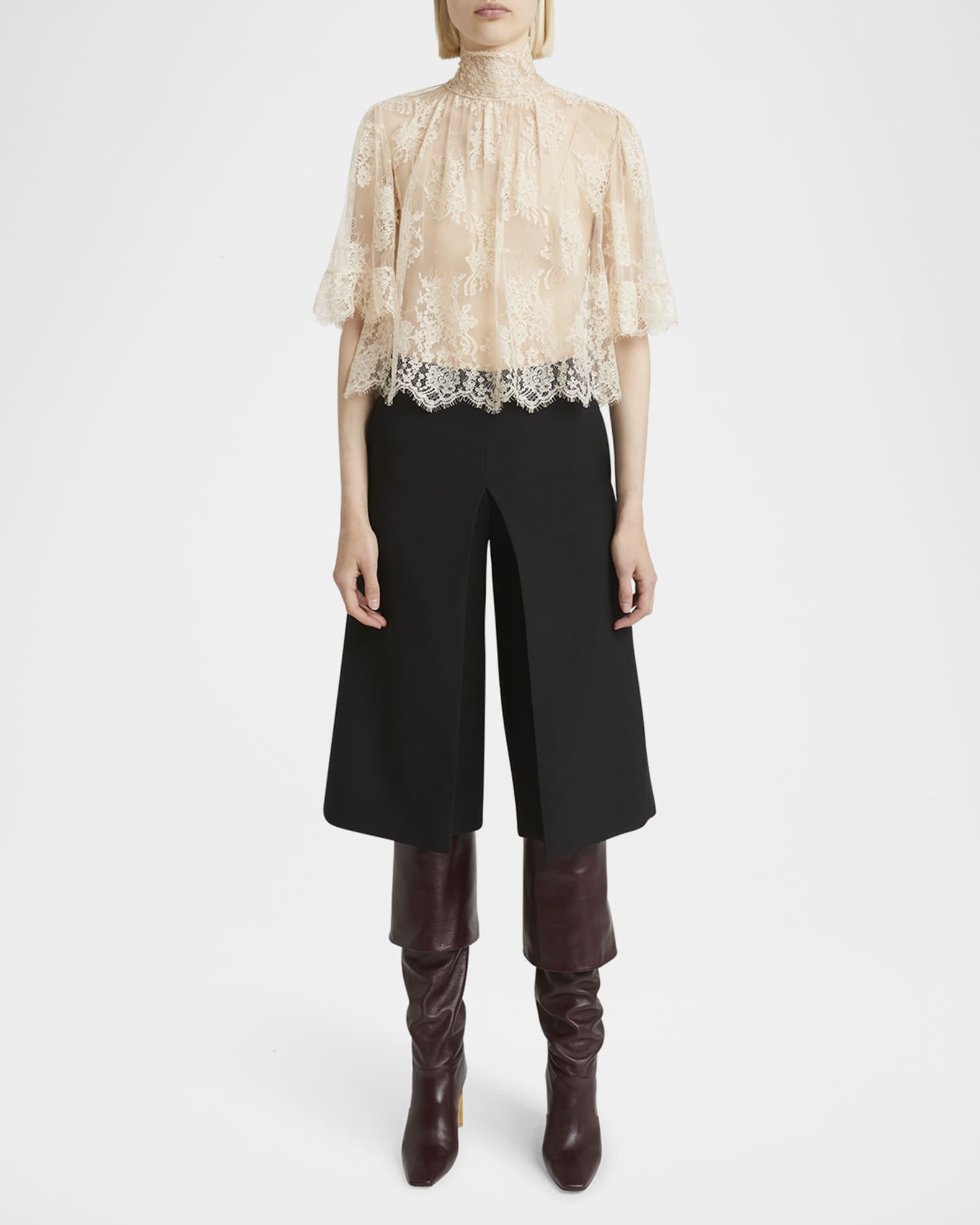 Pleat Wide-Leg Bermuda Shorts 1