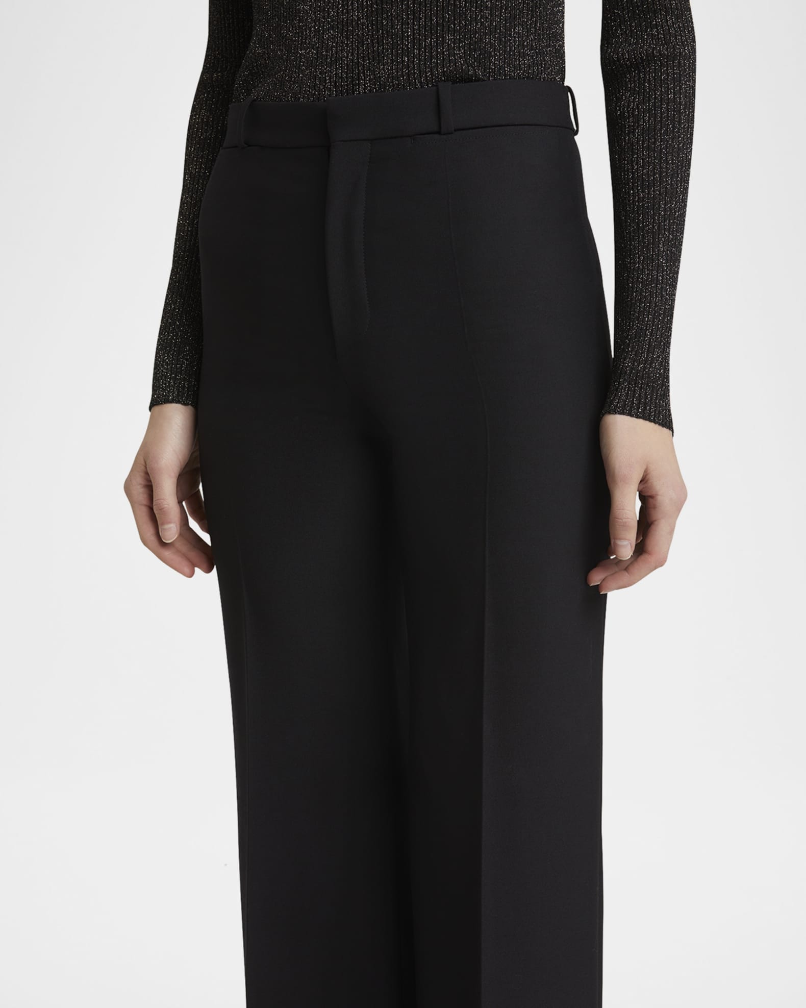 パンツ CHLO FLARE TROUSERS IN SOFT CREPE Chloe Flared Crepe Wool Trousers | Neiman Marcus
