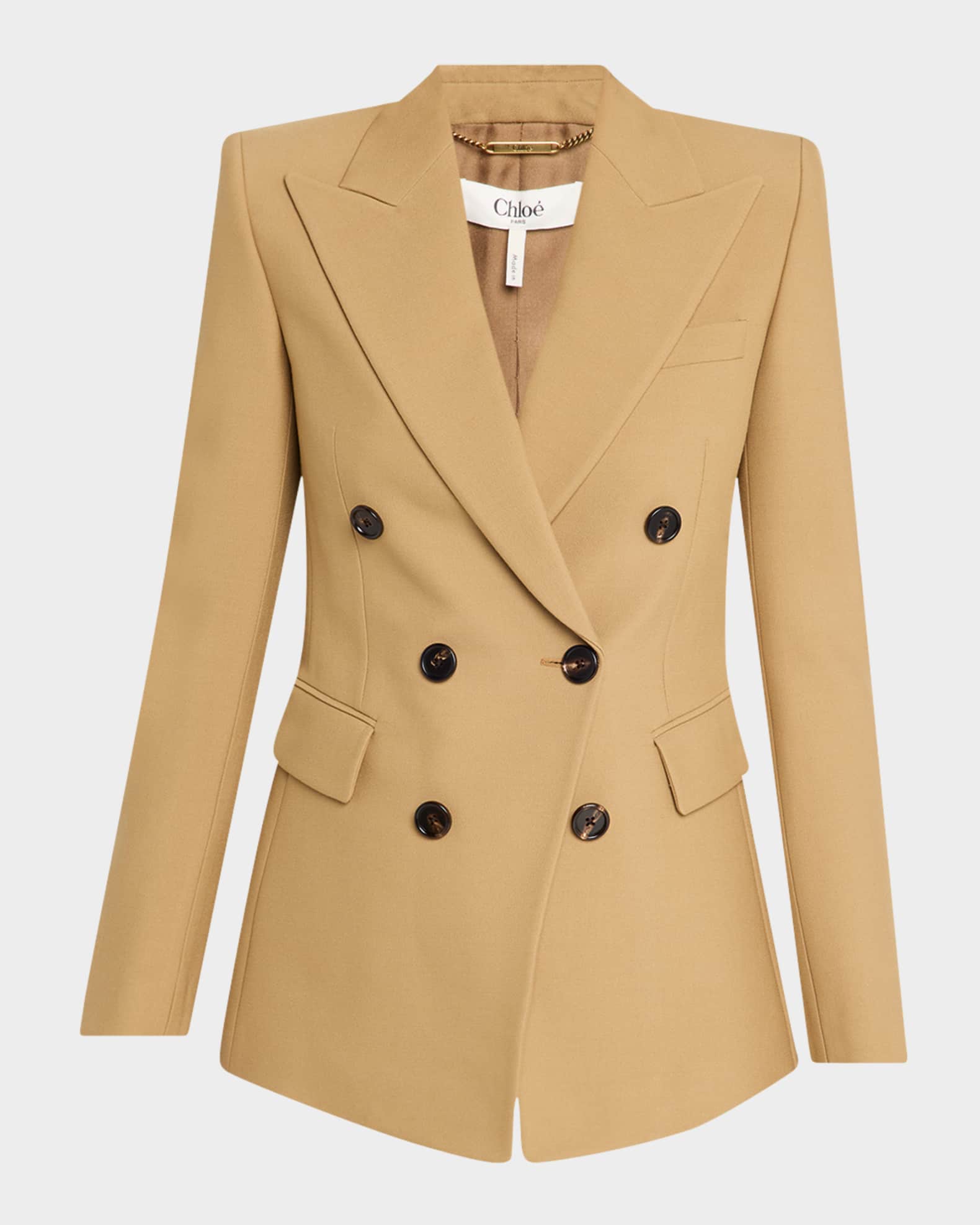 ジャケット CHLOE' DOUBLE BREASTED BUTTON JACKET Chloé Double Breasted Cardigan Jacket In Micro Bouclette