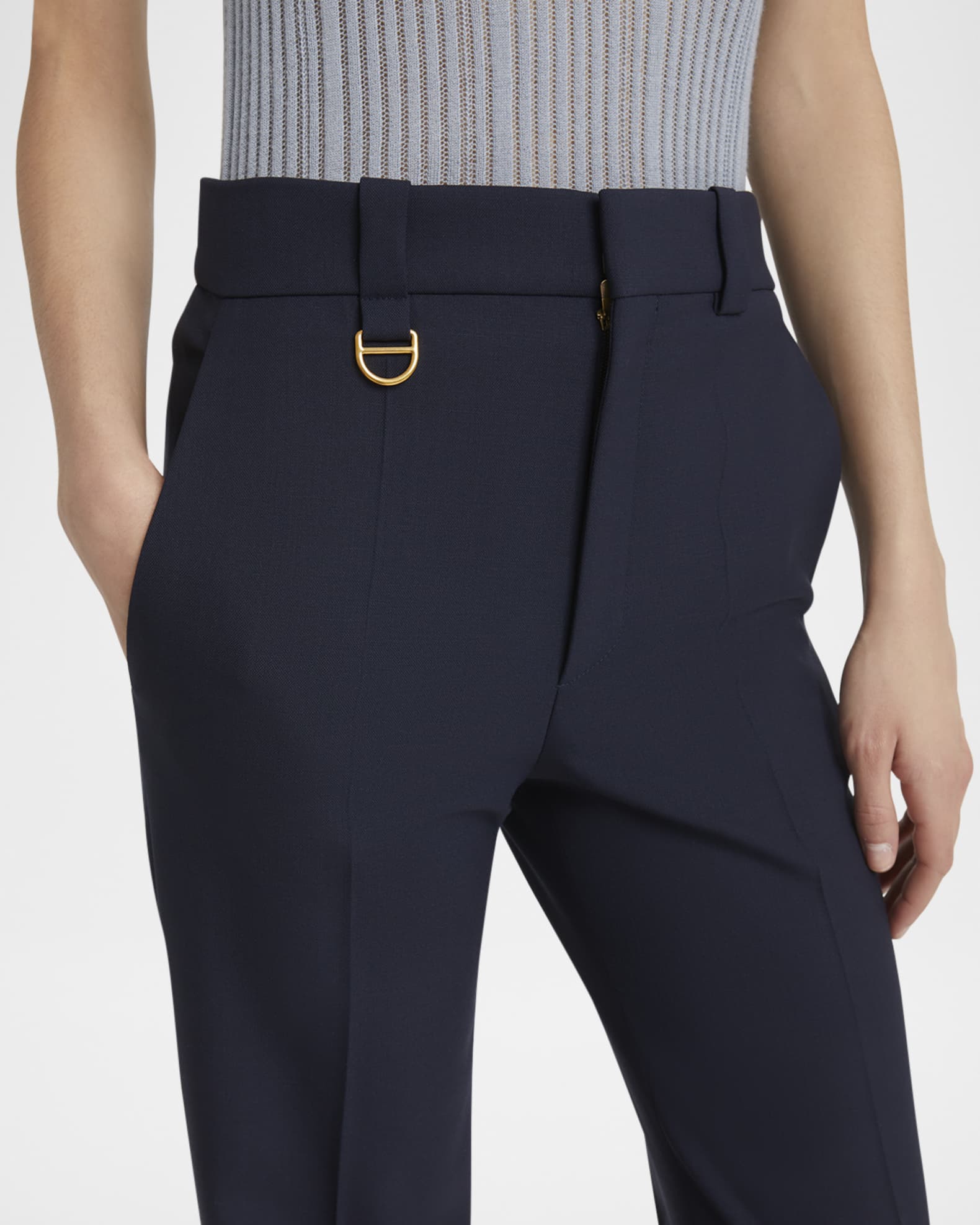 【スマートに♪】Chloe Straight-Leg Trousers In Canvas CHLOÉ Pleated garment-dyed cotton-canvas straight-leg pants