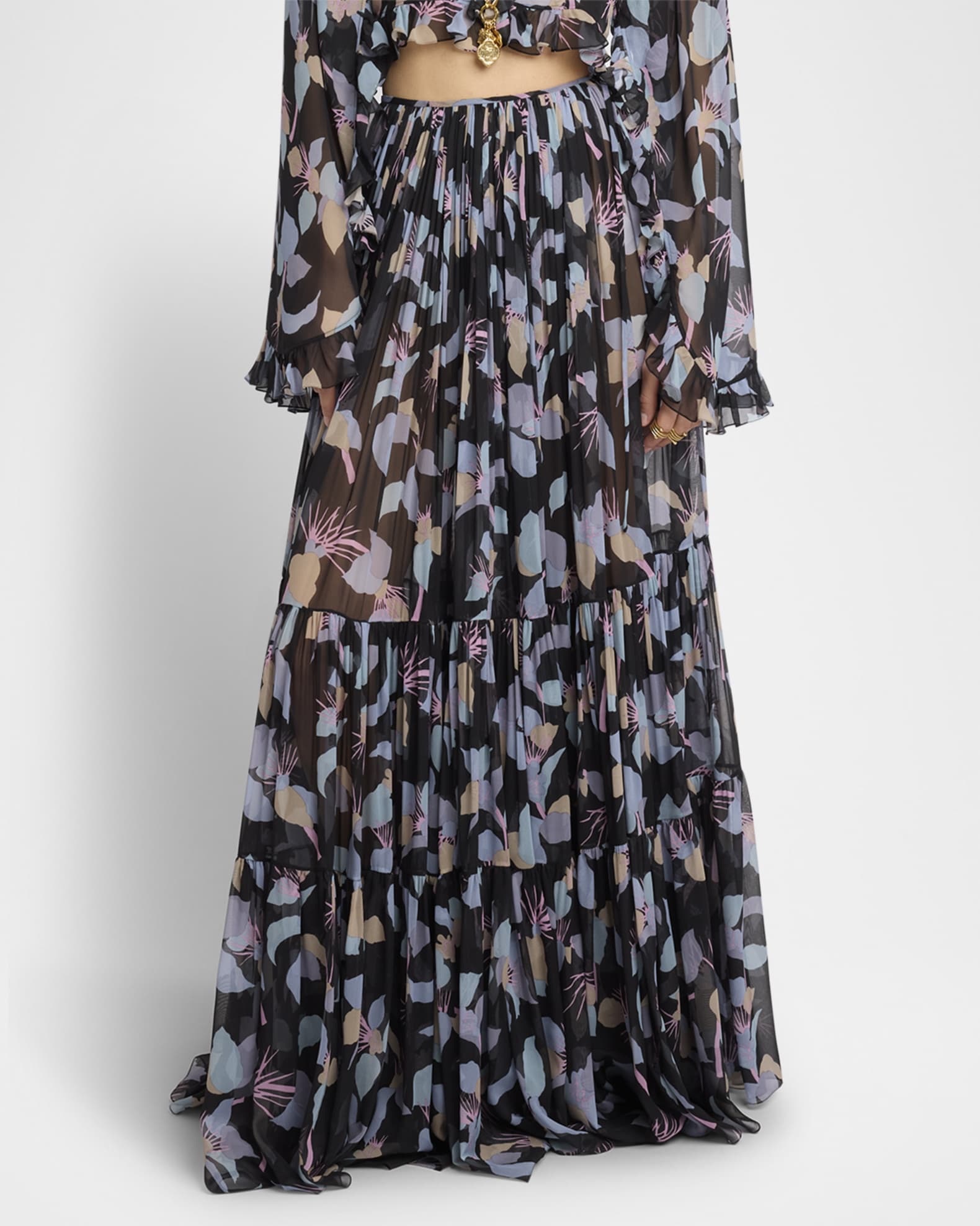 Tiered maxi wrap skirt clearance