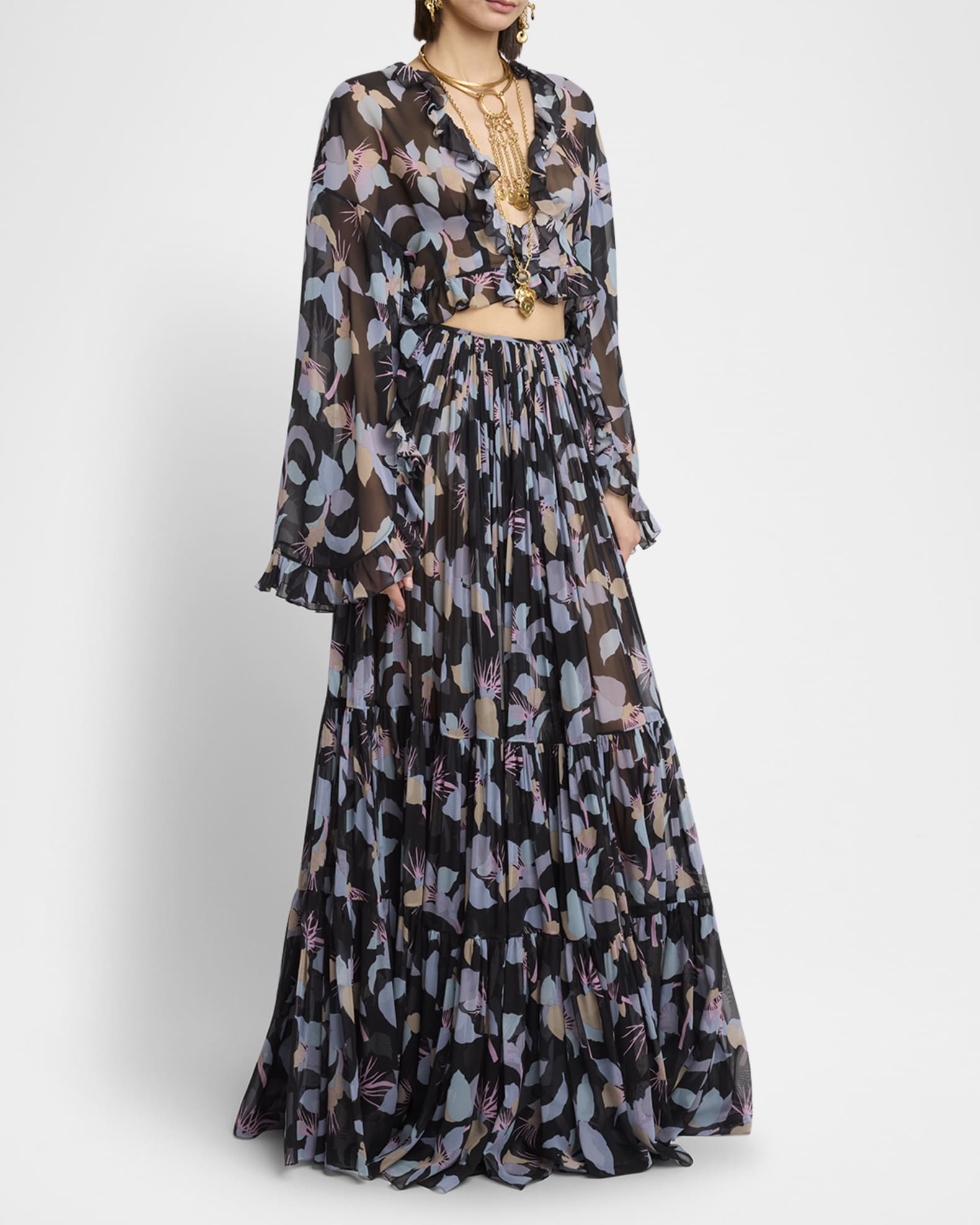 Tiered wrap skirt clearance