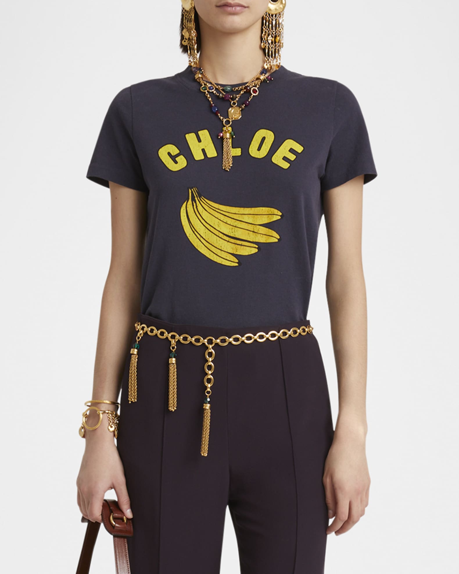 CHLOÉ Oversized cropped printed cotton-jersey T-shirt | NET