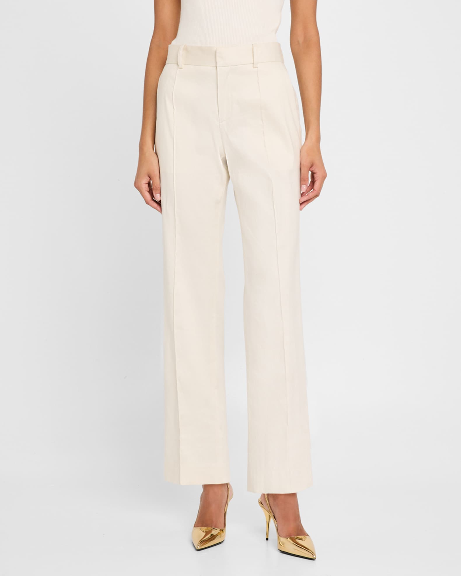 今 話題 の 人気 商品 Pintuck Soren Maxwell Brandon Straight-Leg Trousers Crop パンツ