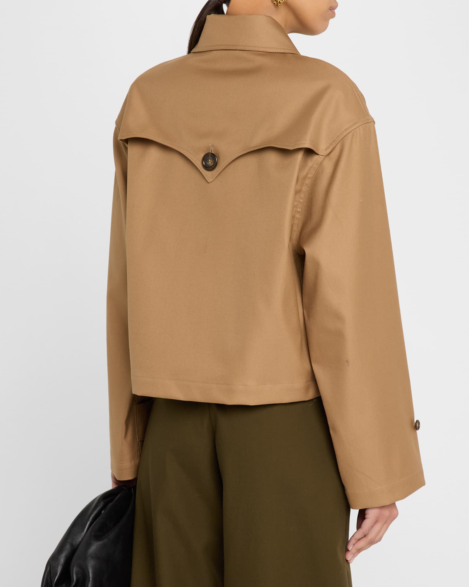 Brandon Maxwell Vivienne DoubleBreasted Crop Trench Coat Neiman Marcus