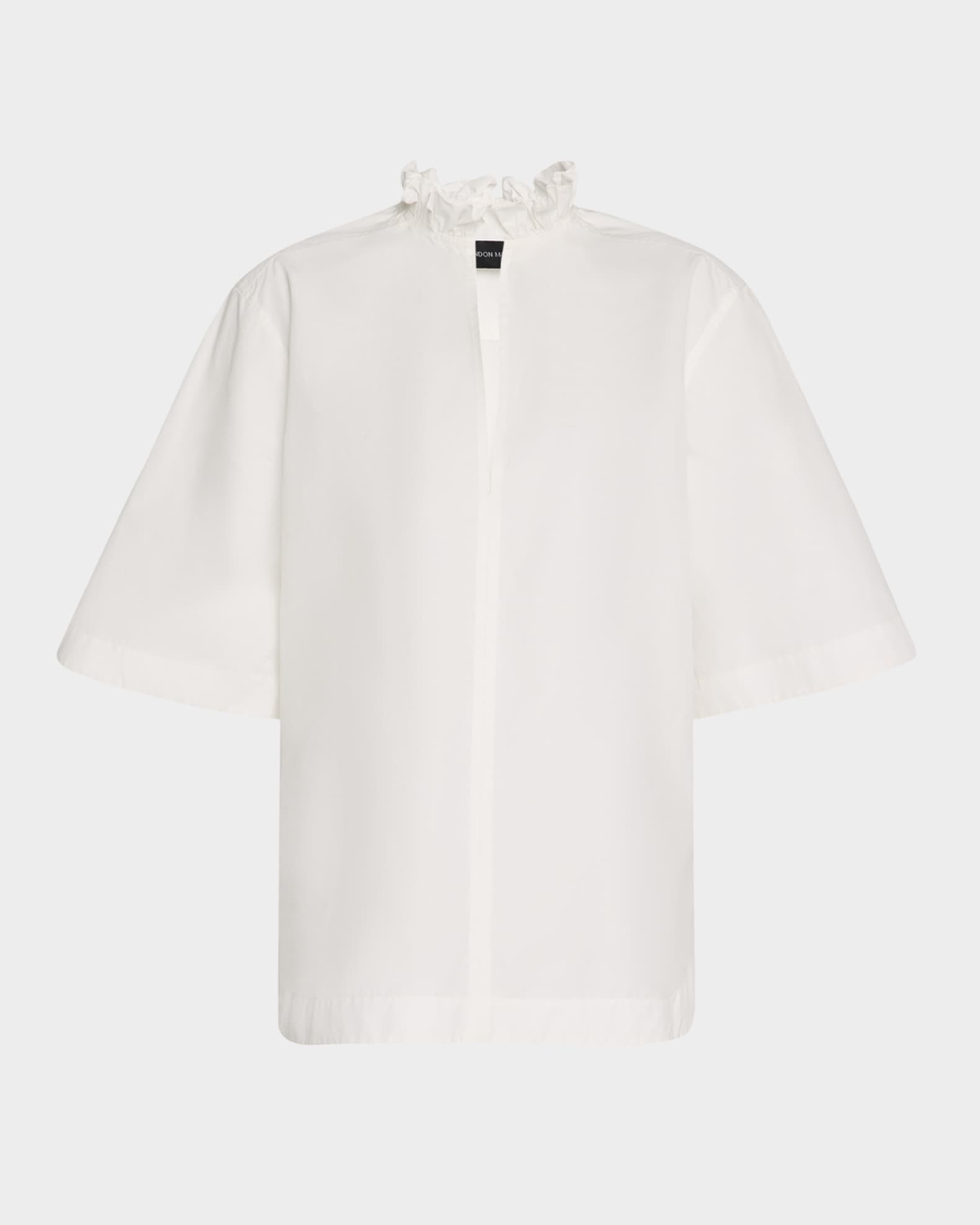 Cecilia Ruffle-Collar Short-Sleeve Shirt 0