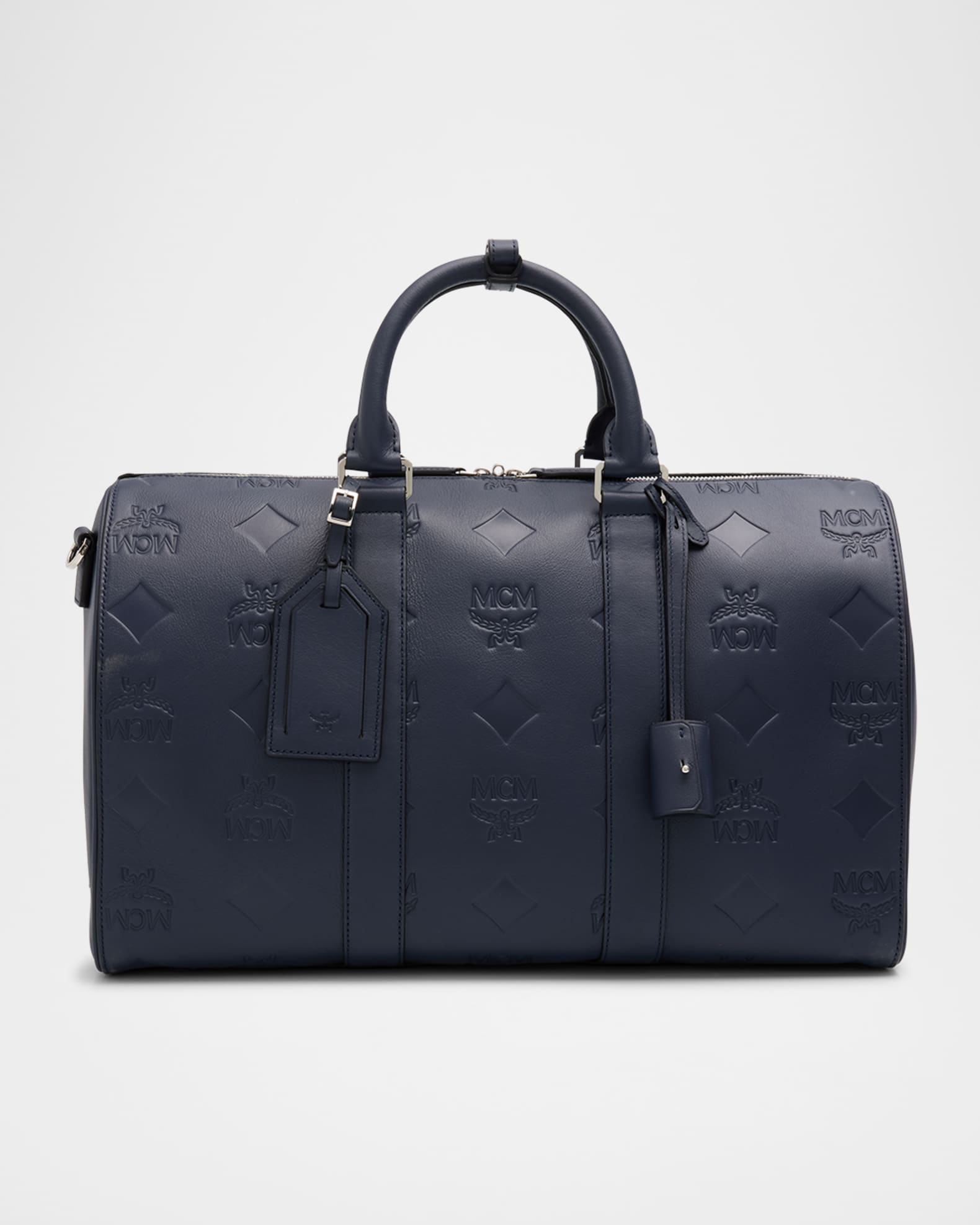 Men's Ottomar Small Embossed Leather Duffel Bag 0