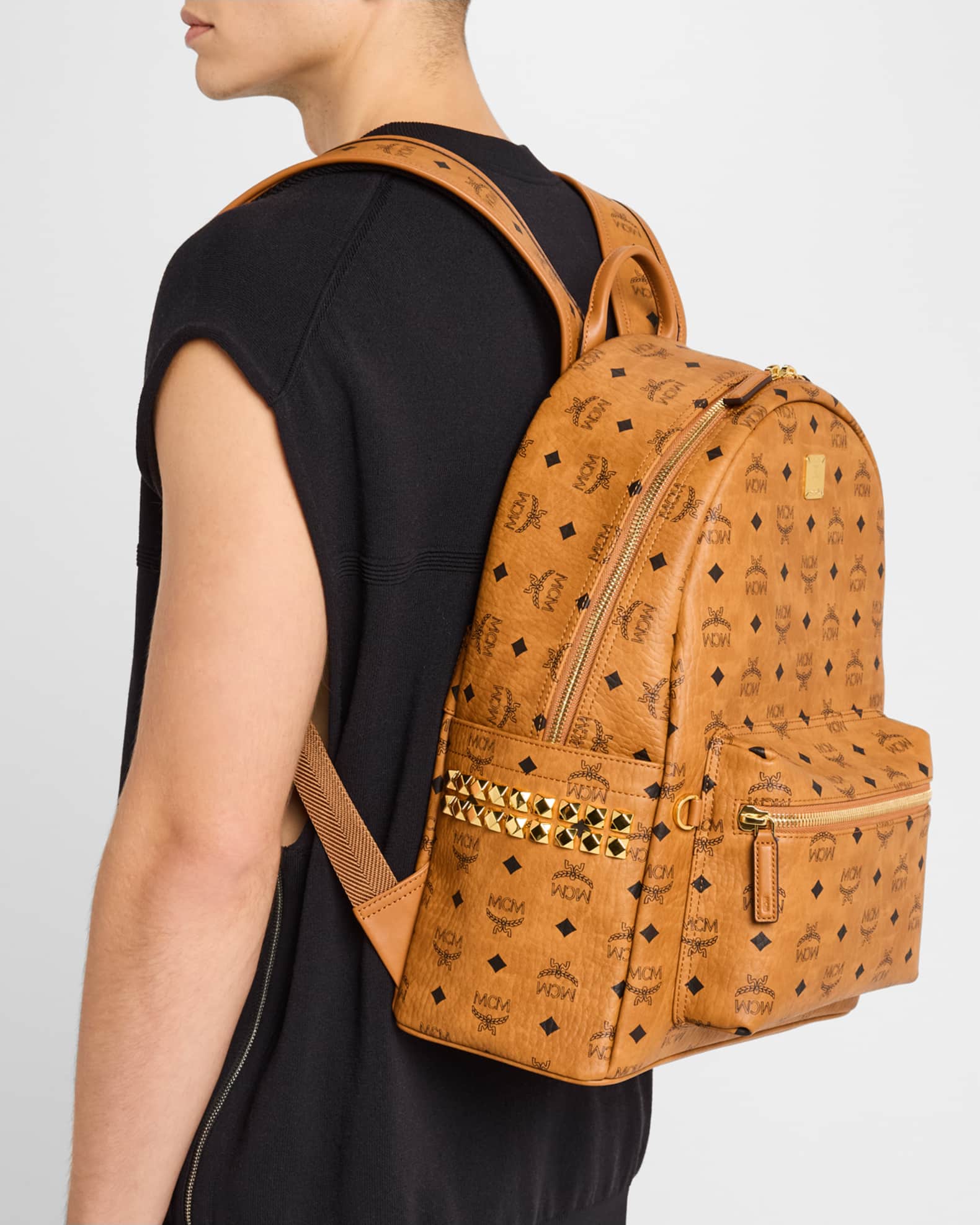 MCM Men's Stark Medium Visetos Backpack | Neiman Marcus