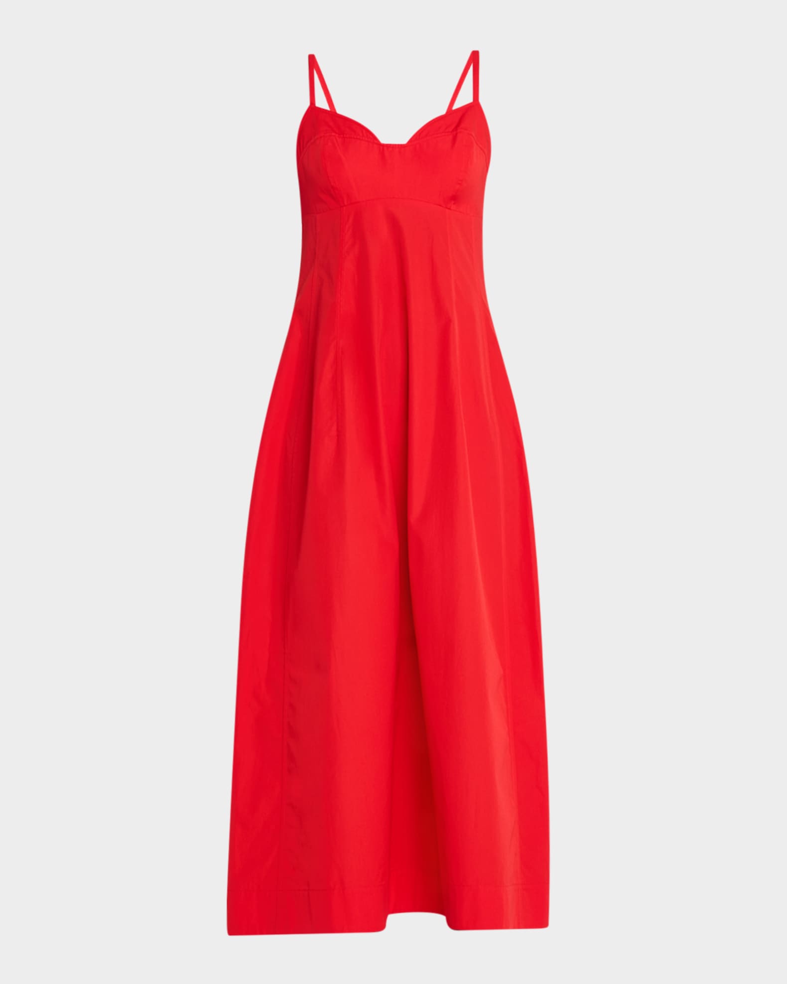 Bustier-Cut Sleeveless Cotton Midi Dress 0
