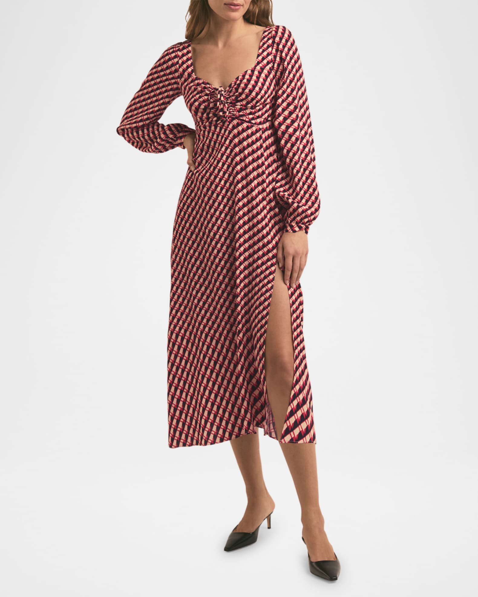 Vineyard Retro Houndstooth Maxi Dress 1