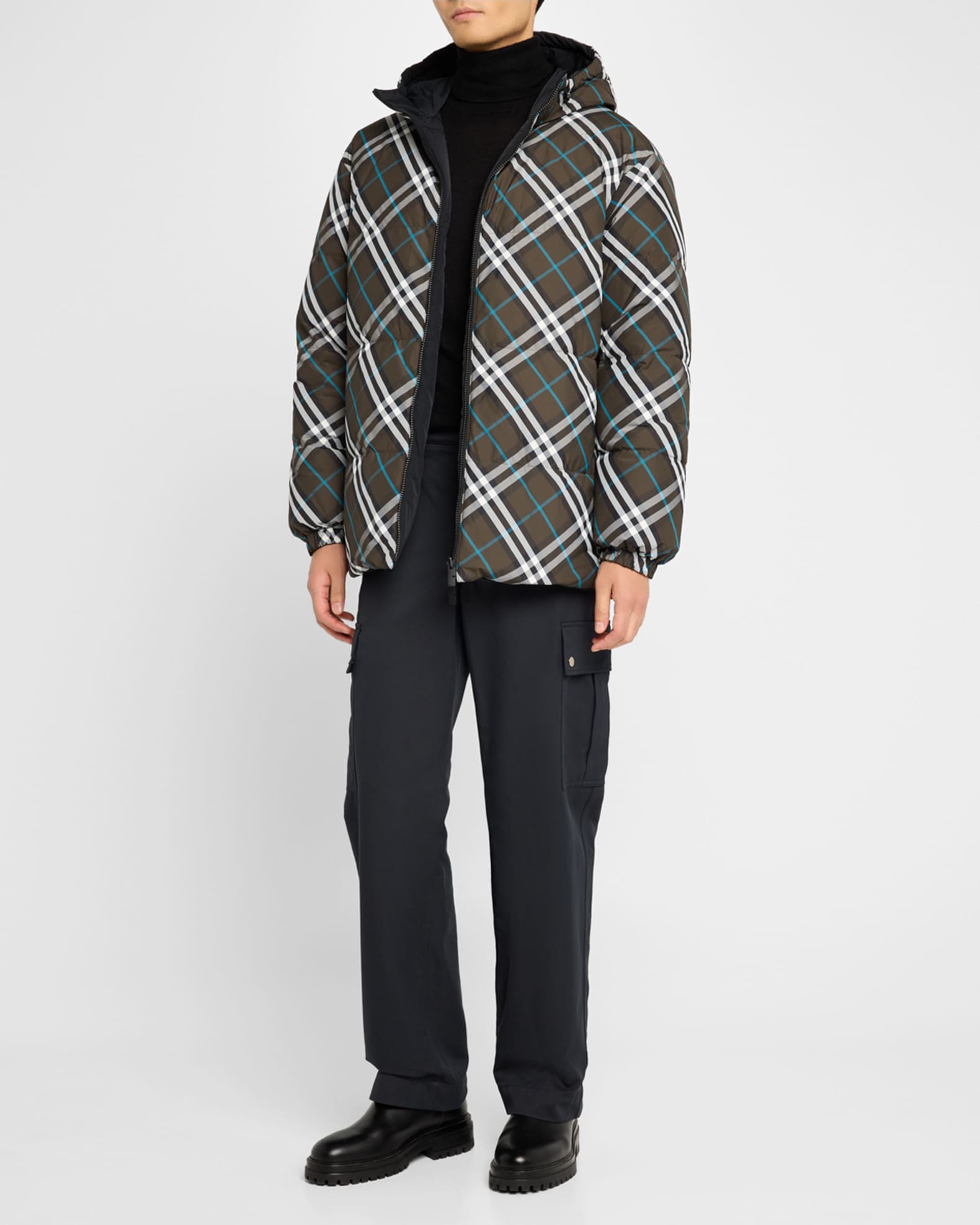 Men's Reversible EKD Check Puffer Jacket 1
