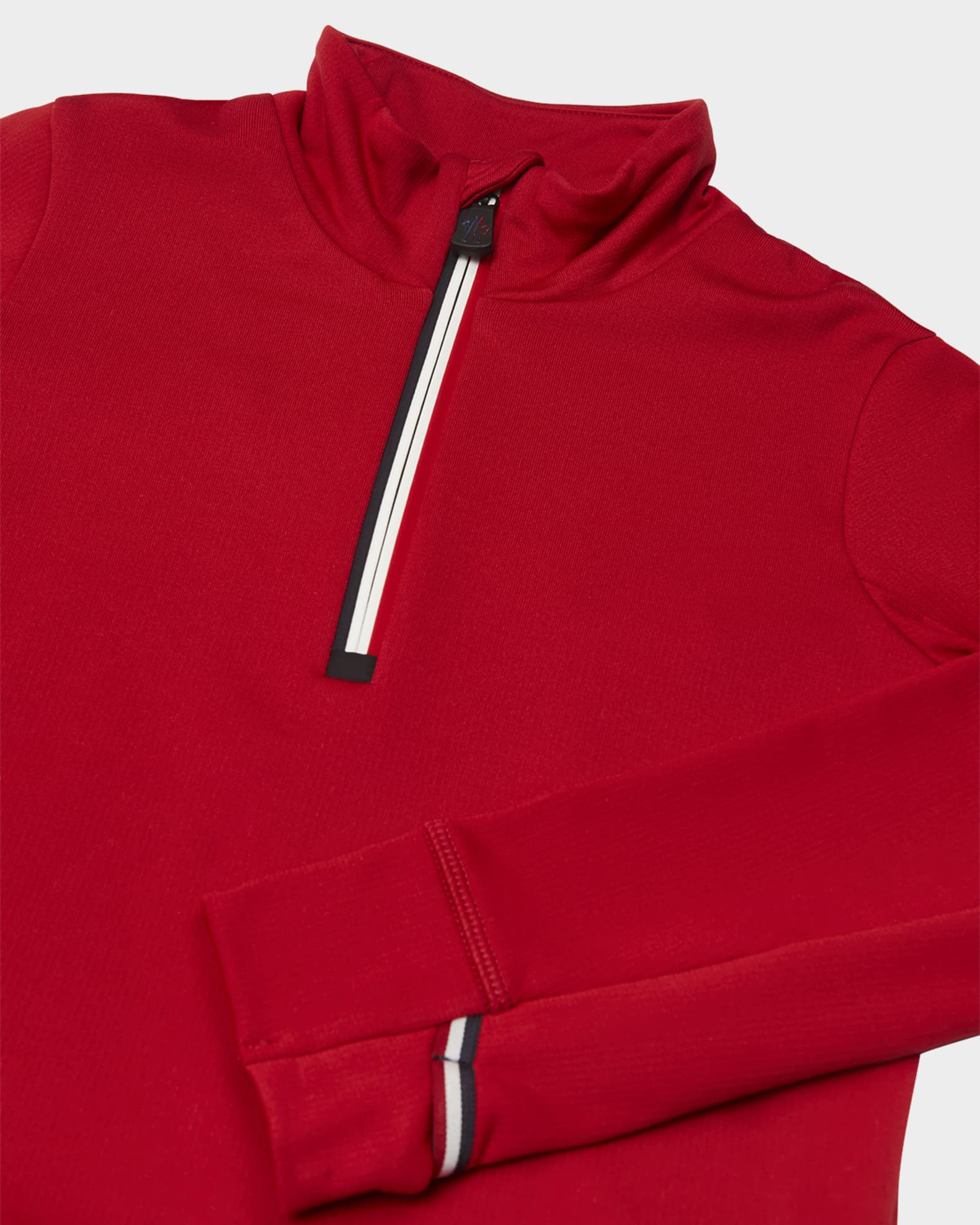 Moncler Grenoble Boy's Tri-Stripe Quarter Zip, Size 8-14 | Neiman
