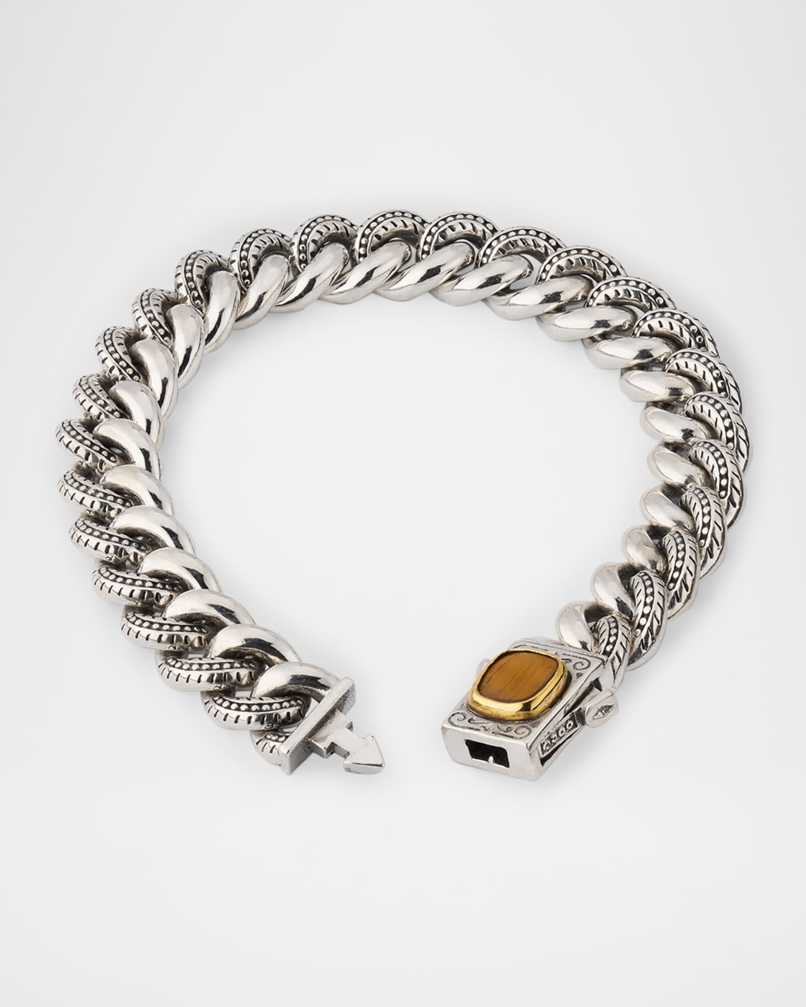 Konstantino Men's Sterling Silver Chain Bracelet with Bronze