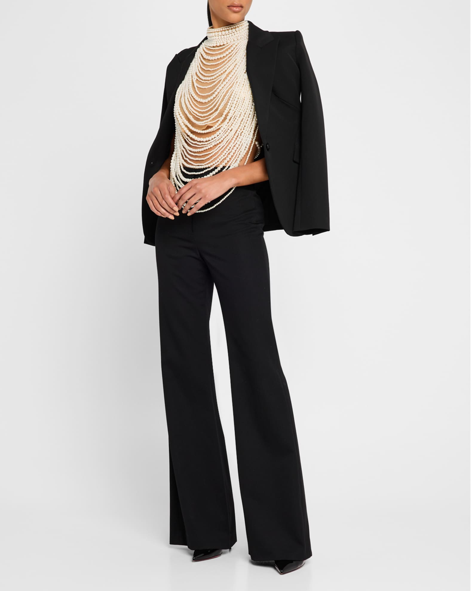 Elsie Draped Pearl Top 1
